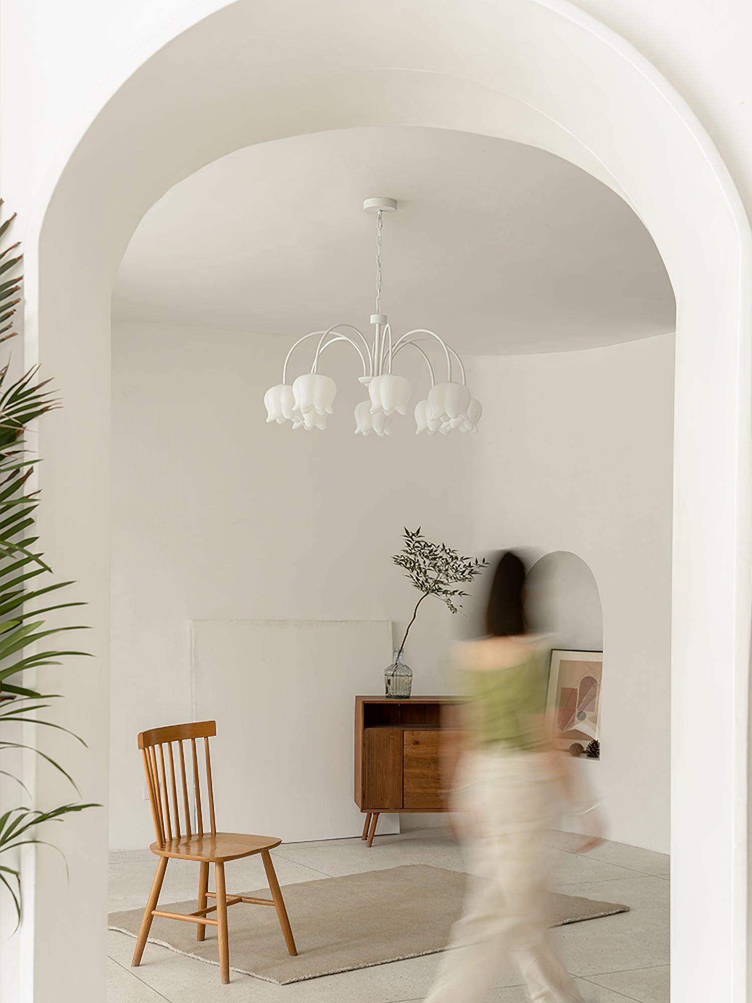 Lustra Lustre Floral Blanc Élégant