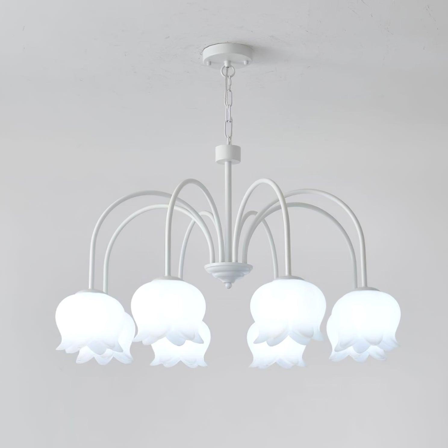 Lustra Lustre Floral Blanc Élégant