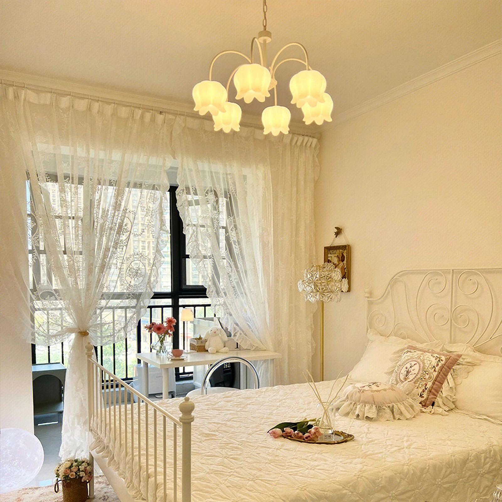 Lustra Lustre Floral Blanc Élégant