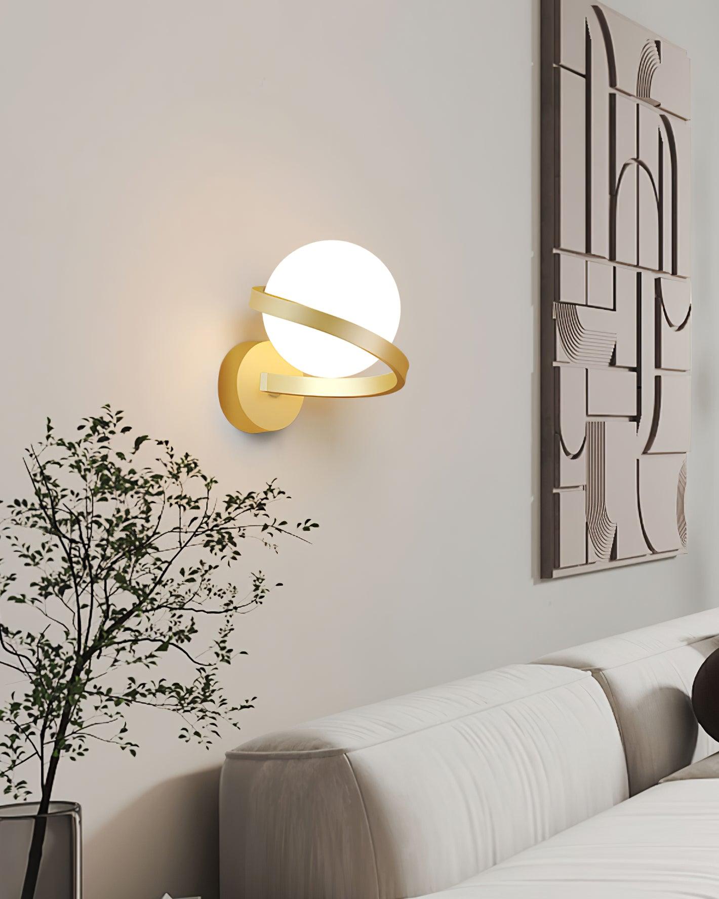 Curved Applique Murale Spirale en Laiton