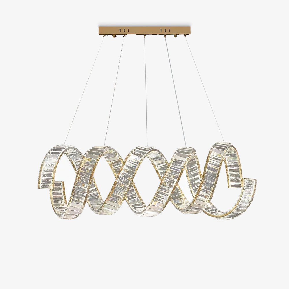 Lustra Lustre Courbé Cristal LED Luxueux