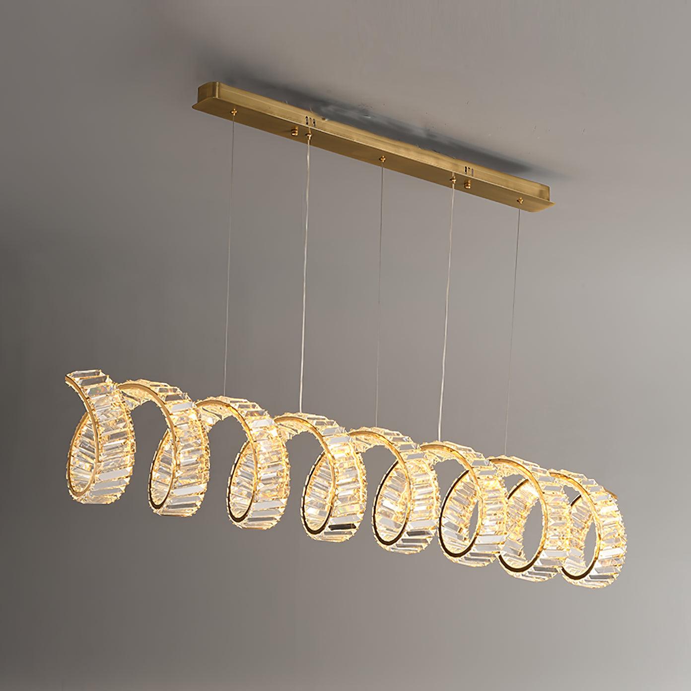 Lustra Lustre Courbé Cristal LED Luxueux