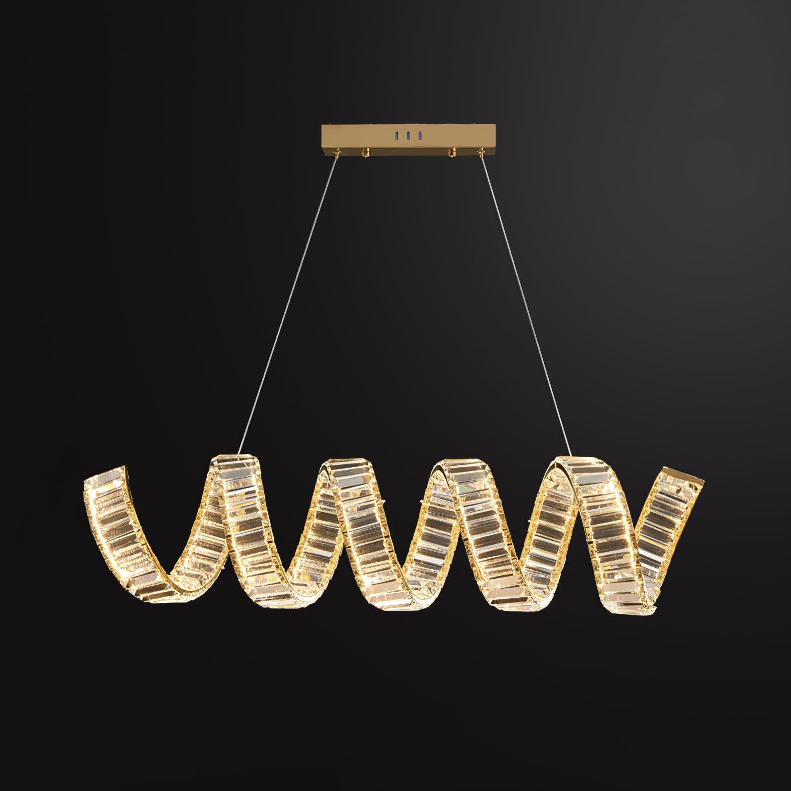 Lustra Lustre Courbé Cristal LED Luxueux