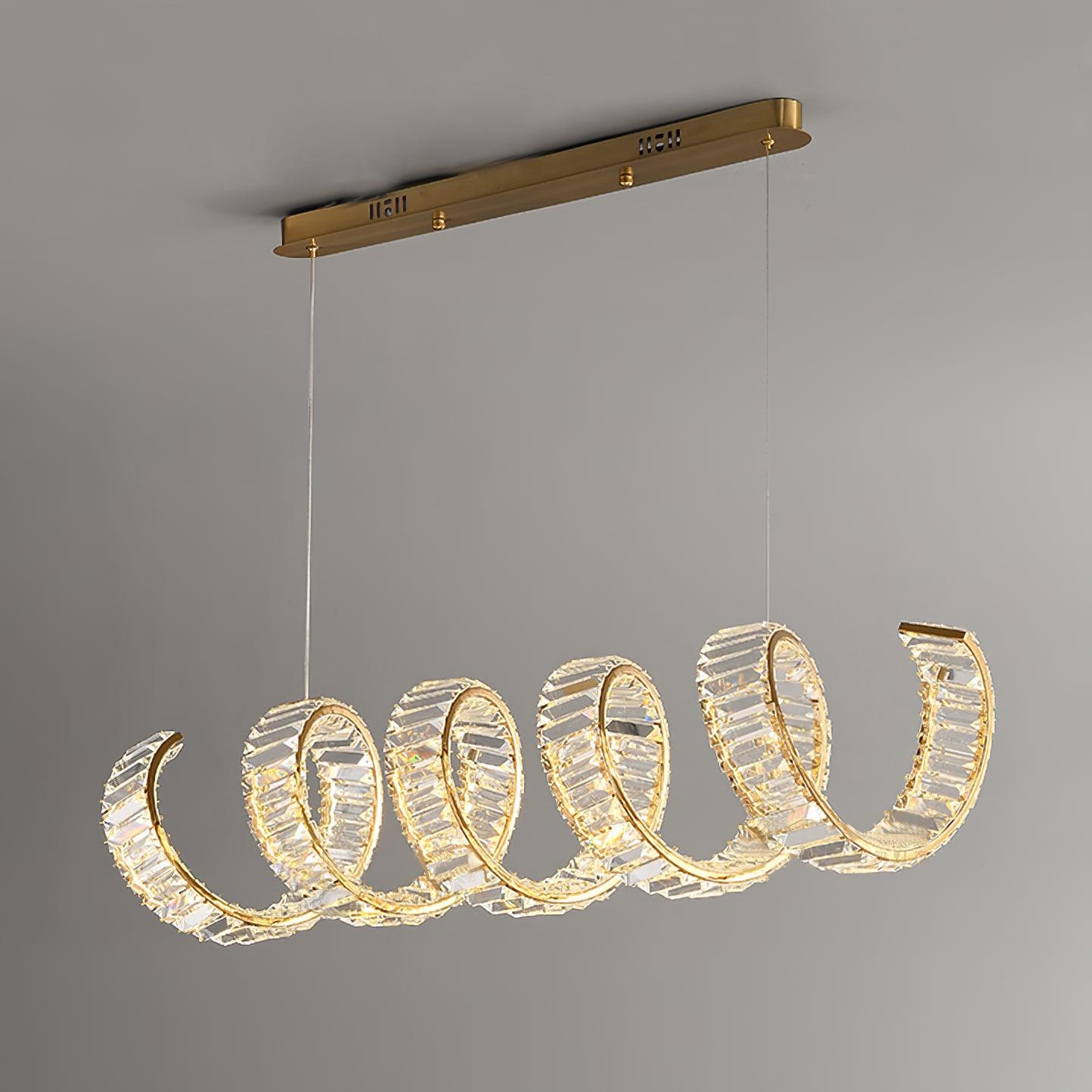 Lustra Lustre Courbé Cristal LED Luxueux