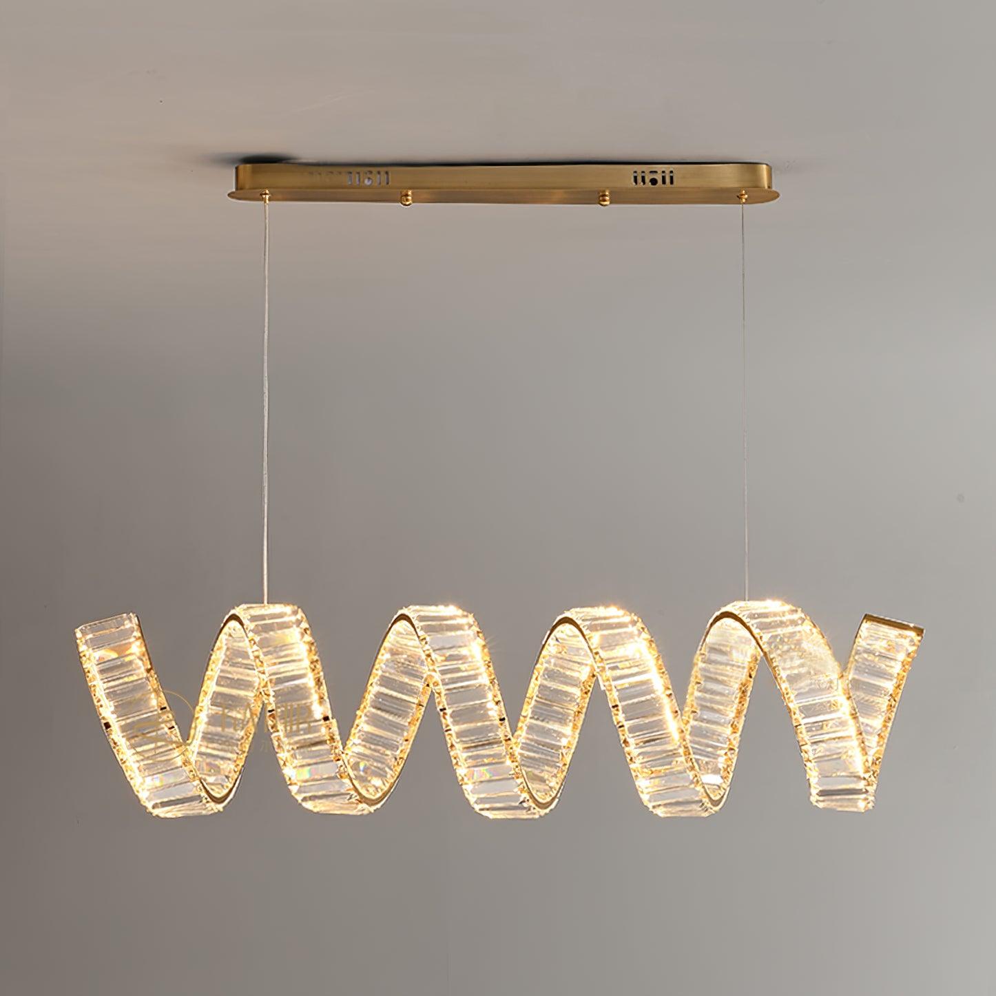 Lustra Lustre Courbé Cristal LED Luxueux
