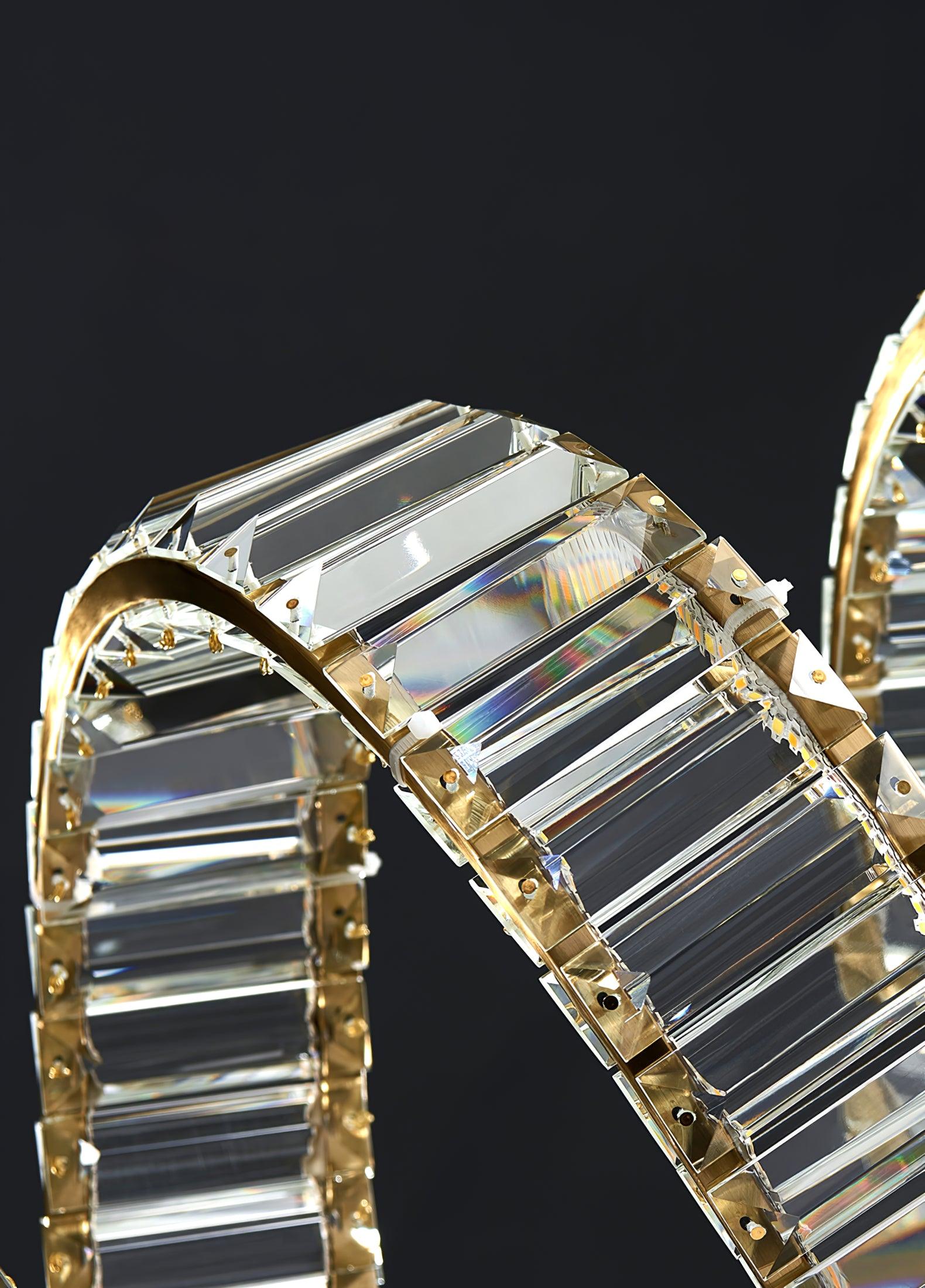 Lustra Lustre Courbé Cristal LED Luxueux