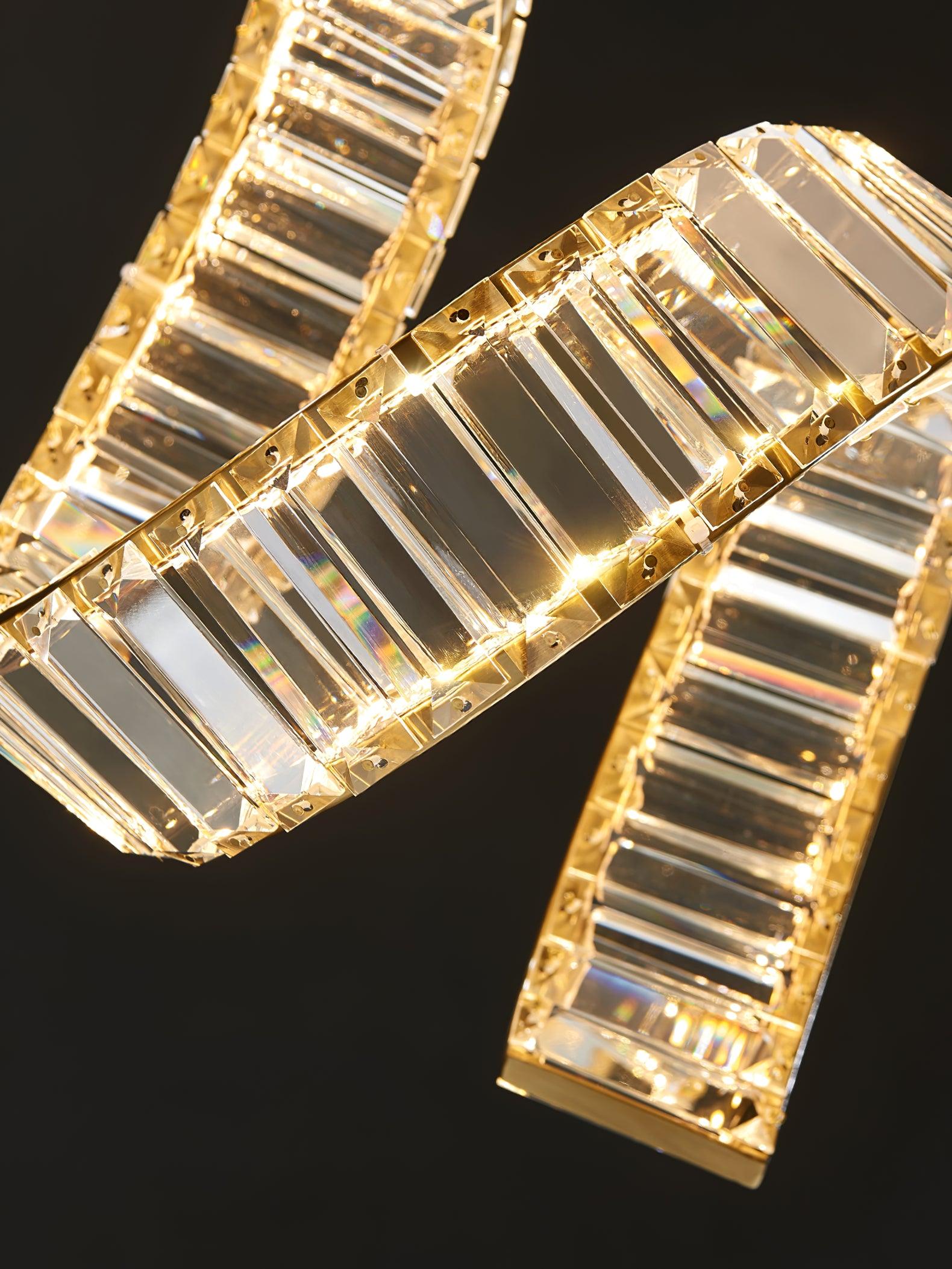 Lustra Lustre Courbé Cristal LED Luxueux
