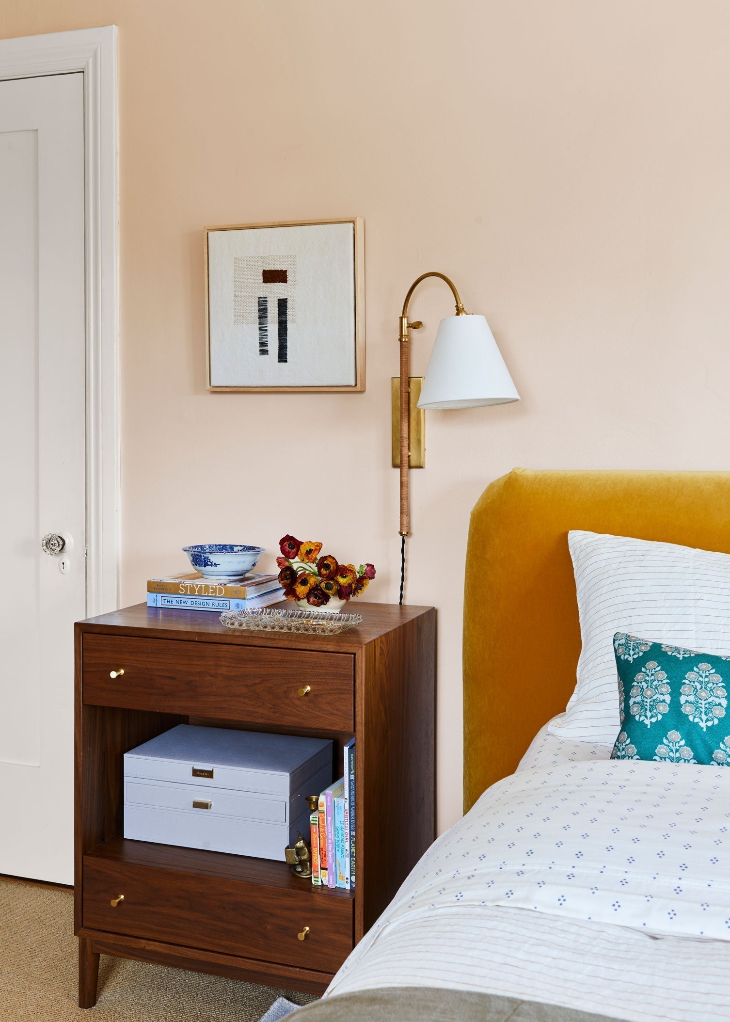 Elan Applique Murale Moderne Minimaliste En Laiton Et Tissu