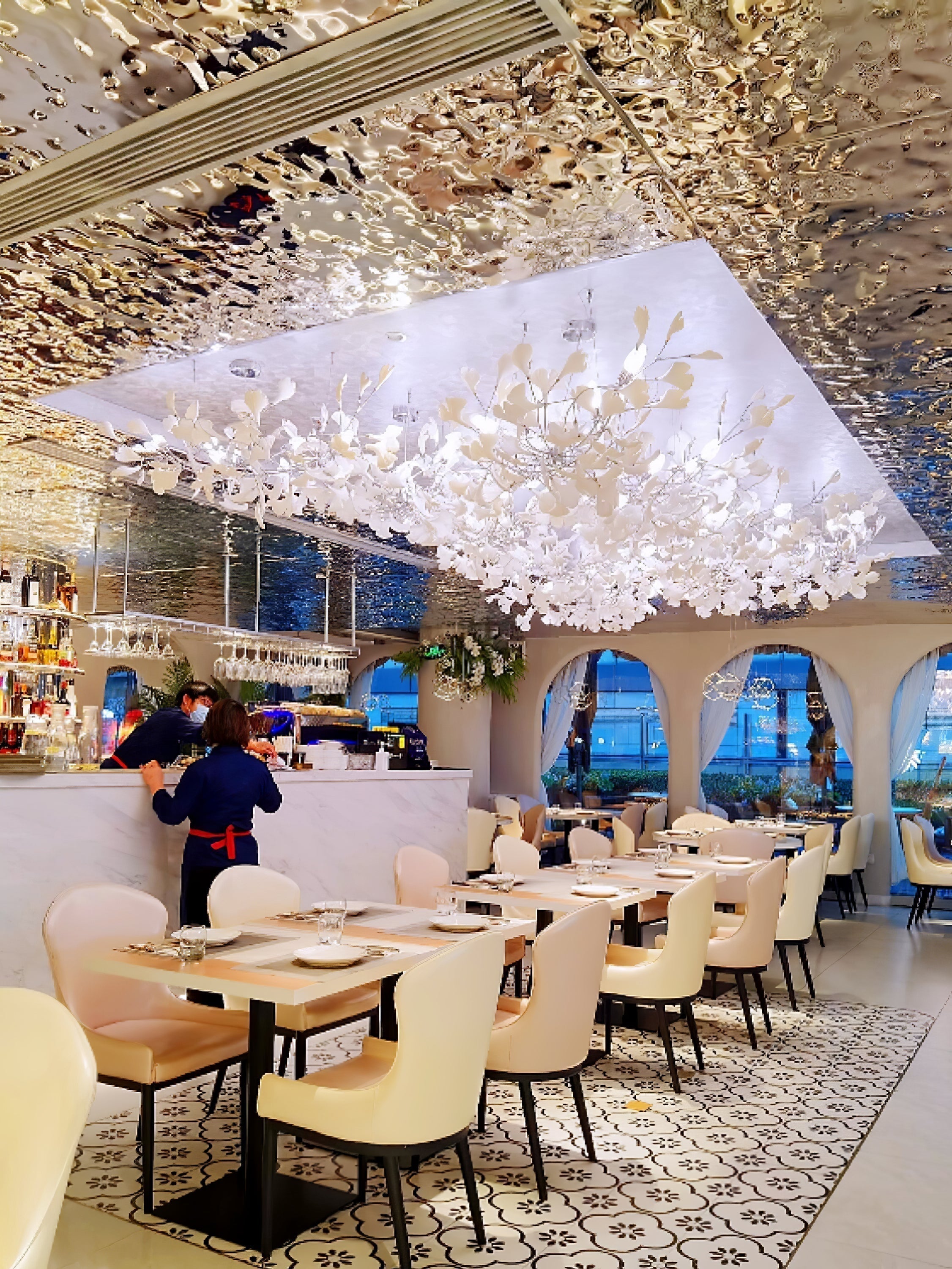 Olivia Céramique Gingko Feuille Lustre