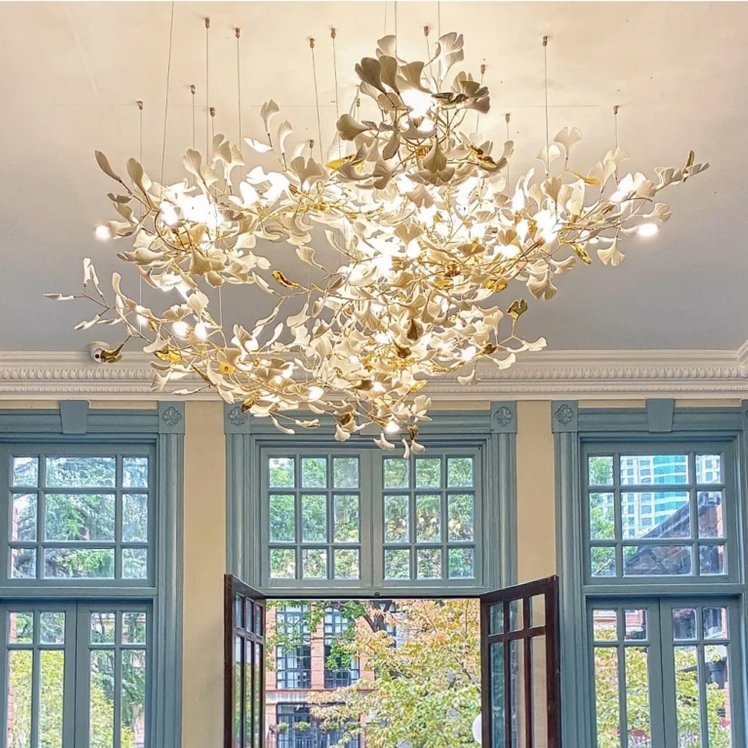 Olivia Céramique Gingko Feuille Lustre