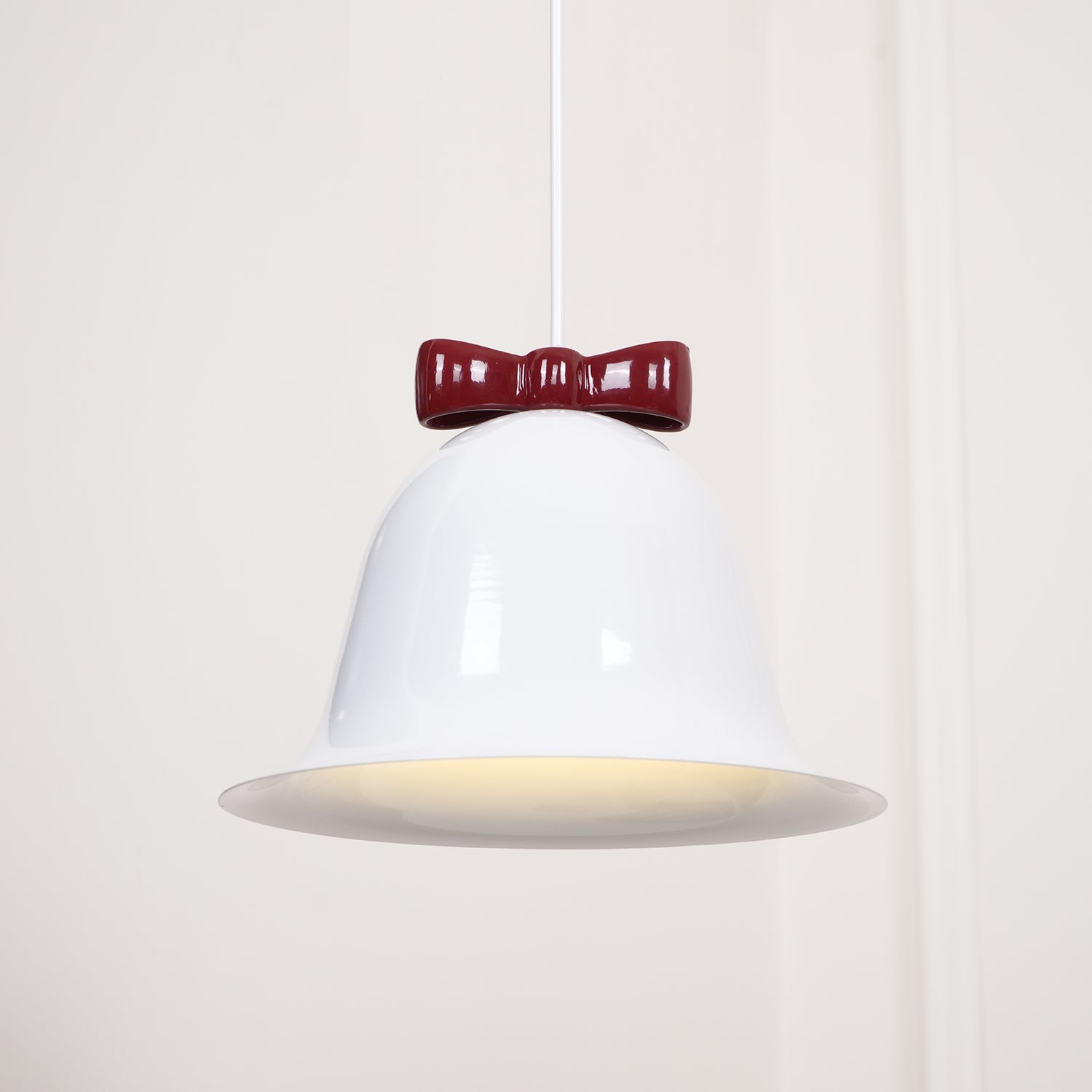 Cloches Mignonnes Lampe Suspendue en Verre avec Nœud Délicat