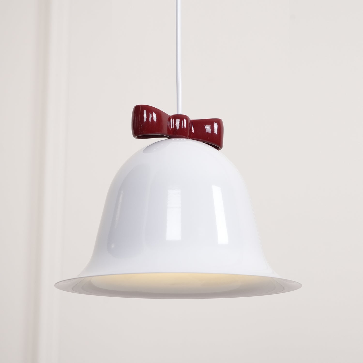 Cloches Mignonnes Lampe Suspendue en Verre avec Nœud Délicat