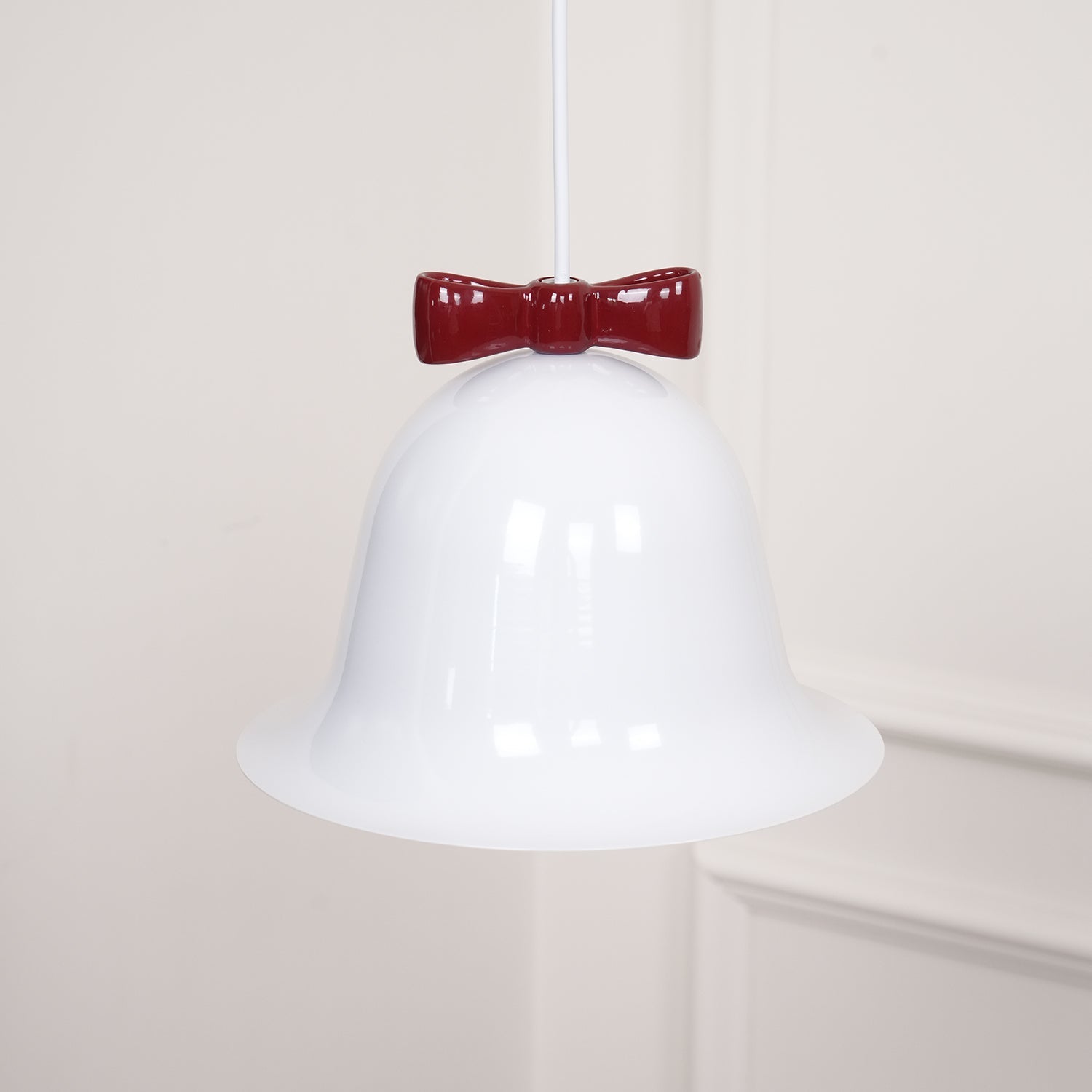 Cloches Mignonnes Lampe Suspendue en Verre avec Nœud Délicat