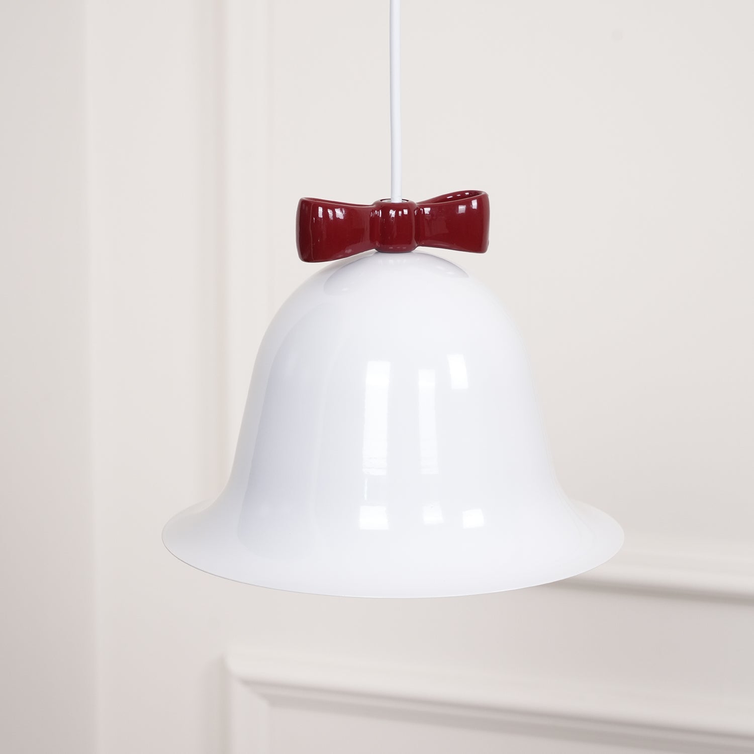 Cloches Mignonnes Lampe Suspendue en Verre avec Nœud Délicat