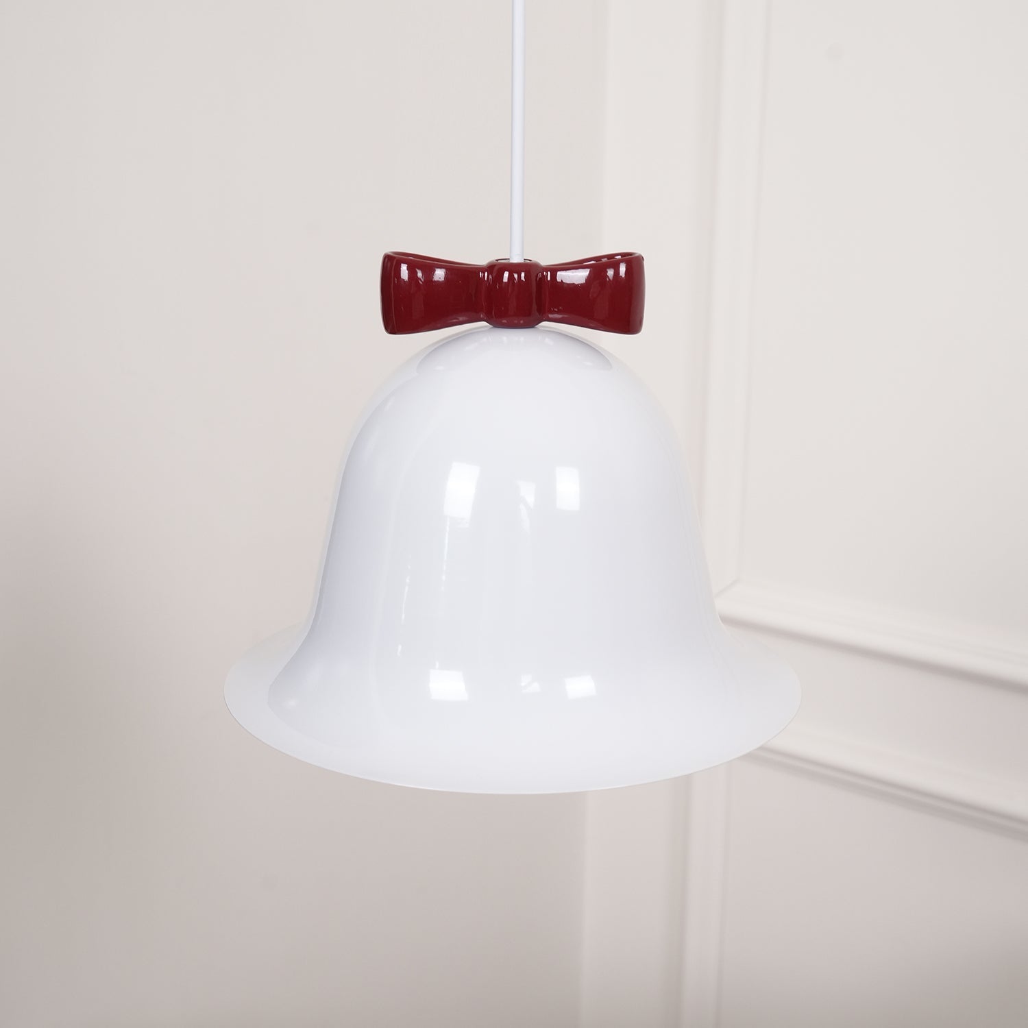 Cloches Mignonnes Lampe Suspendue en Verre avec Nœud Délicat