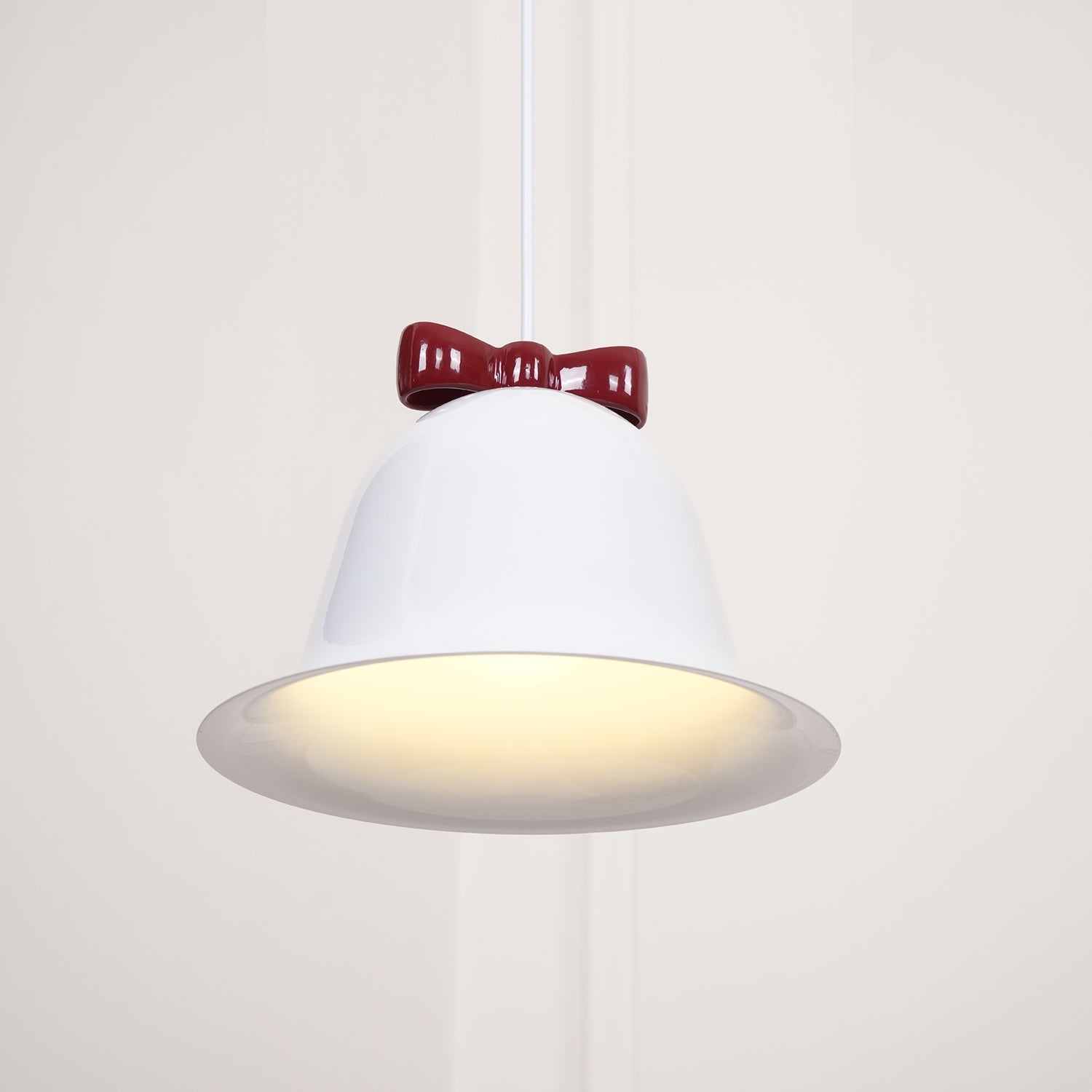 Cloches Mignonnes Lampe Suspendue en Verre avec Nœud Délicat