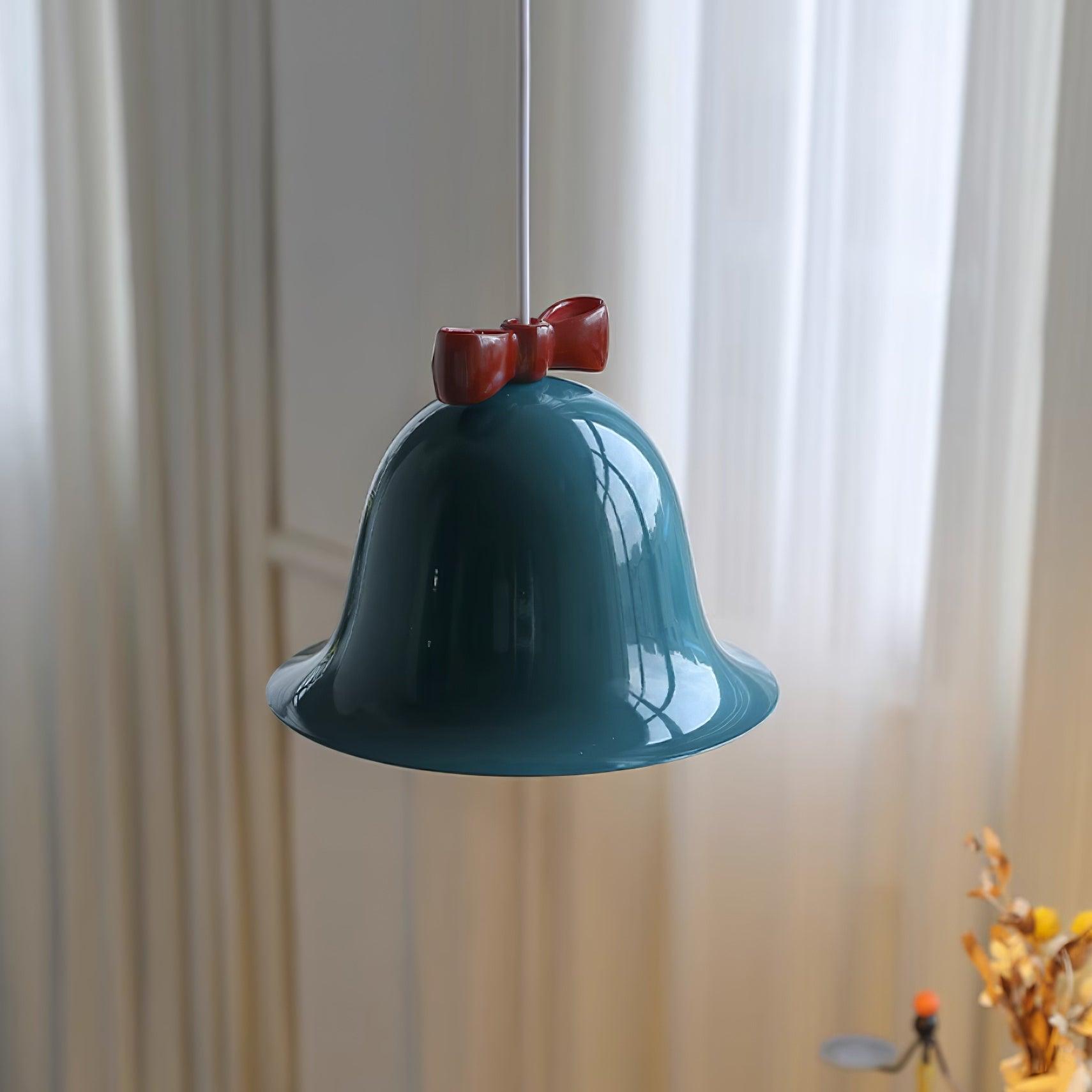 Cloches Mignonnes Lampe Suspendue en Verre avec Nœud Délicat