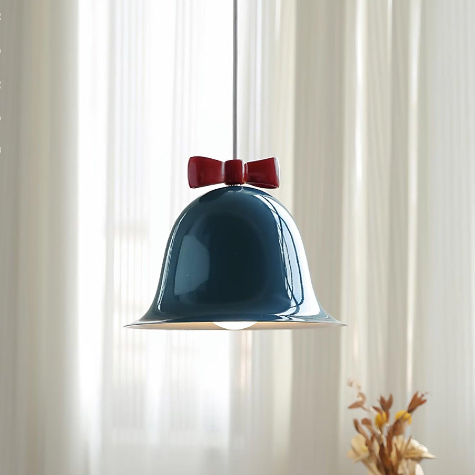 Cloches Mignonnes Lampe Suspendue en Verre avec Nœud Délicat