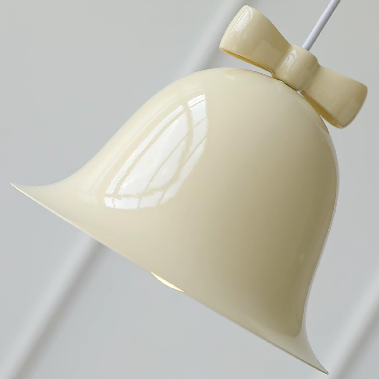 Cloches Mignonnes Lampe Suspendue en Verre avec Nœud Délicat