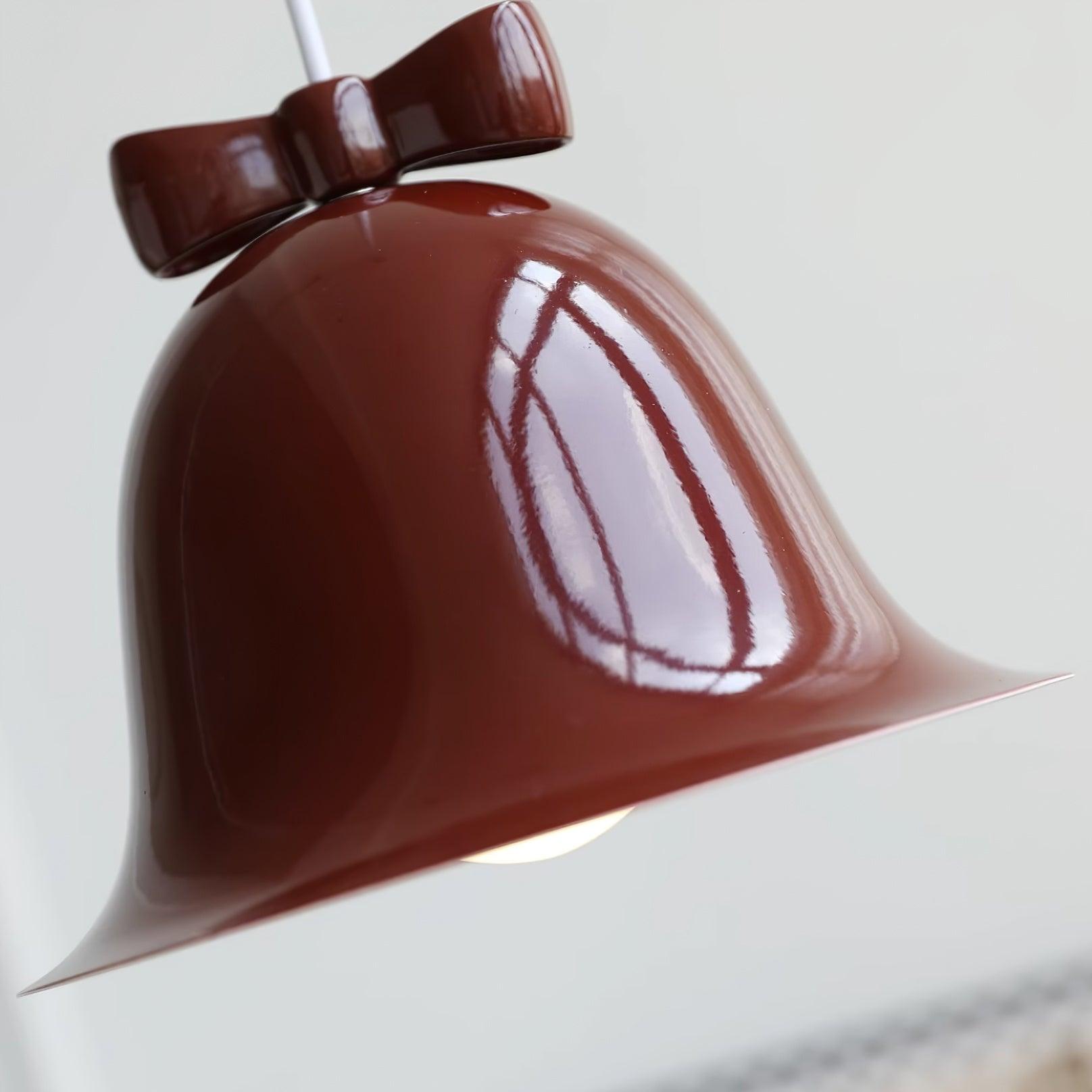 Cloches Mignonnes Lampe Suspendue en Verre avec Nœud Délicat