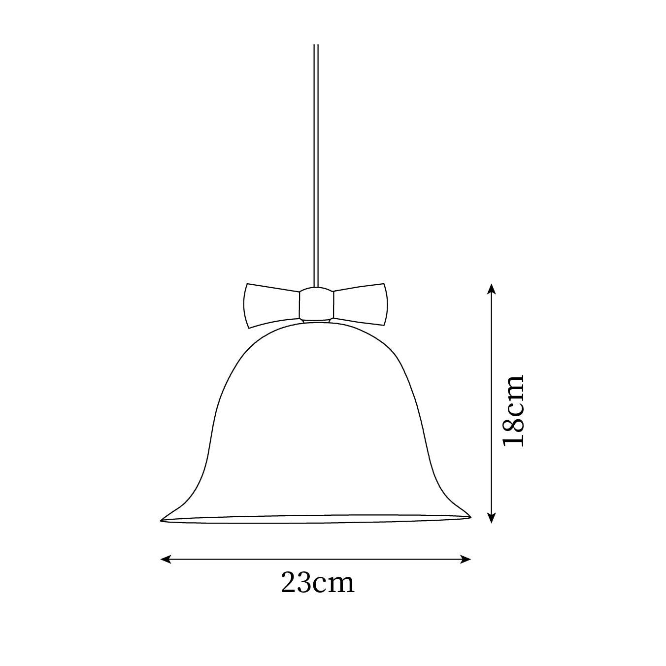 Cloches Mignonnes Lampe Suspendue en Verre avec Nœud Délicat