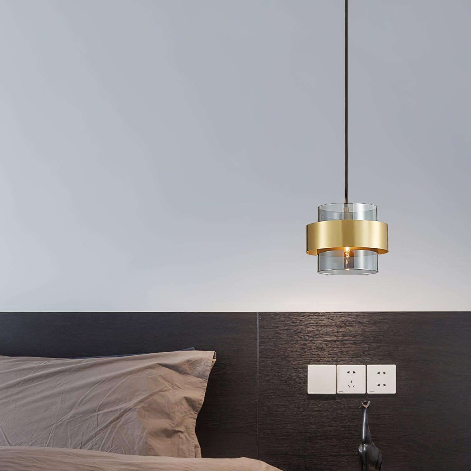 Solara Suspension en Laiton Cylindre Verre Contemporain