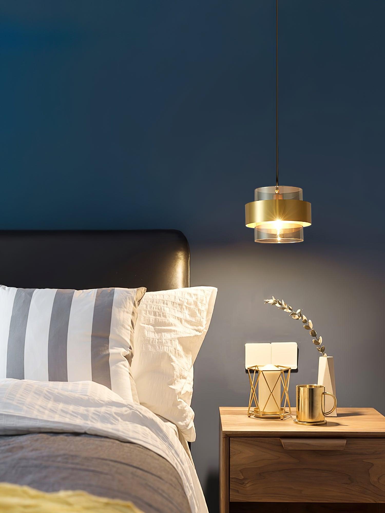 Solara Suspension en Laiton Cylindre Verre Contemporain
