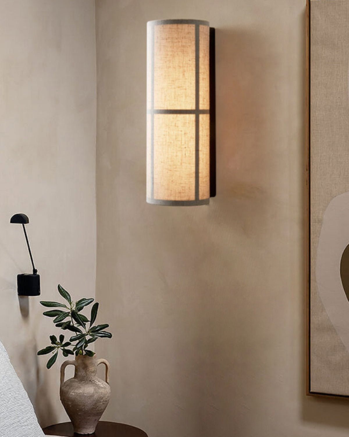 Lustra Wall Lamp Cylinder Fabric Soft Glow