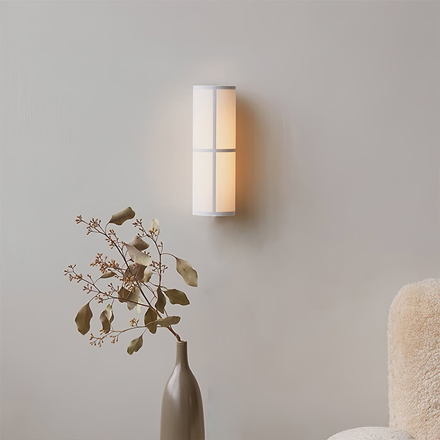 Lustra Wall Lamp Cylinder Fabric Soft Glow