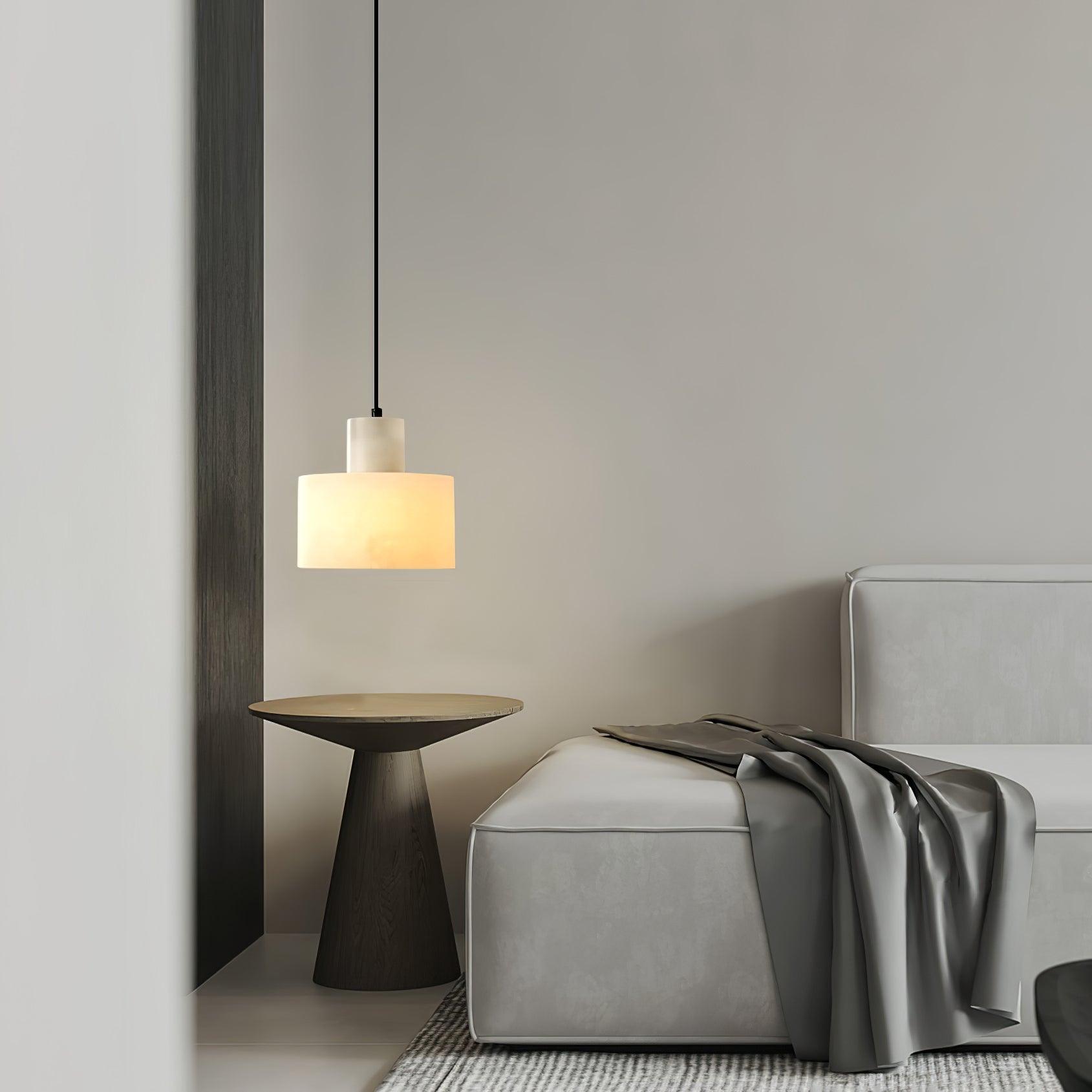 Alabaster  Suspension Double Cylindrique