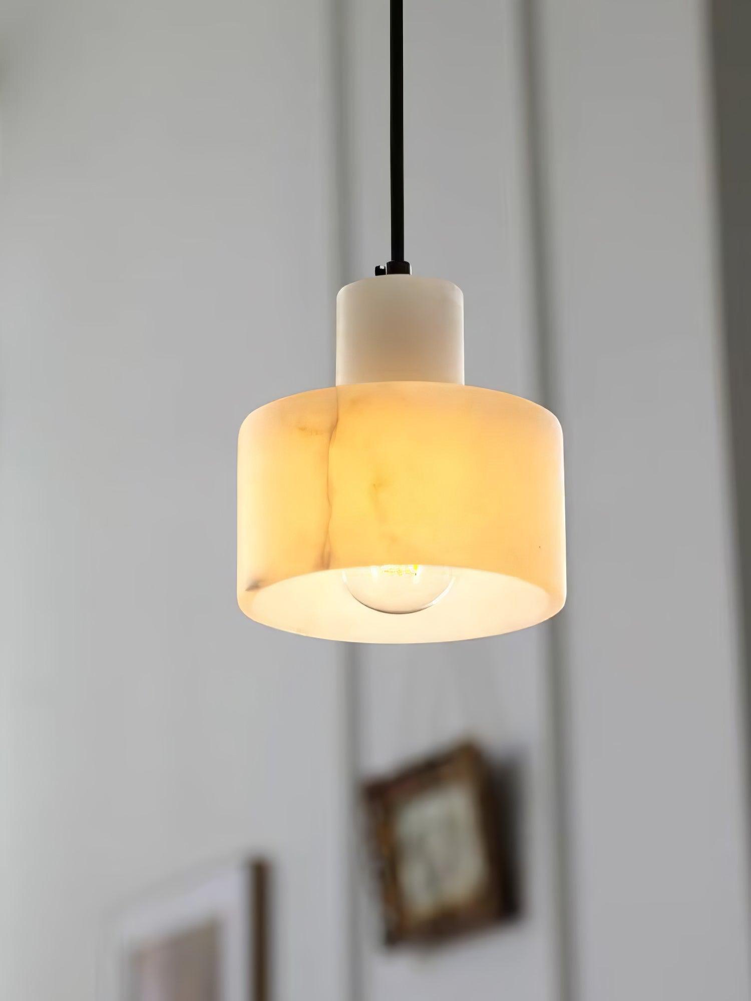 Alabaster  Suspension Double Cylindrique