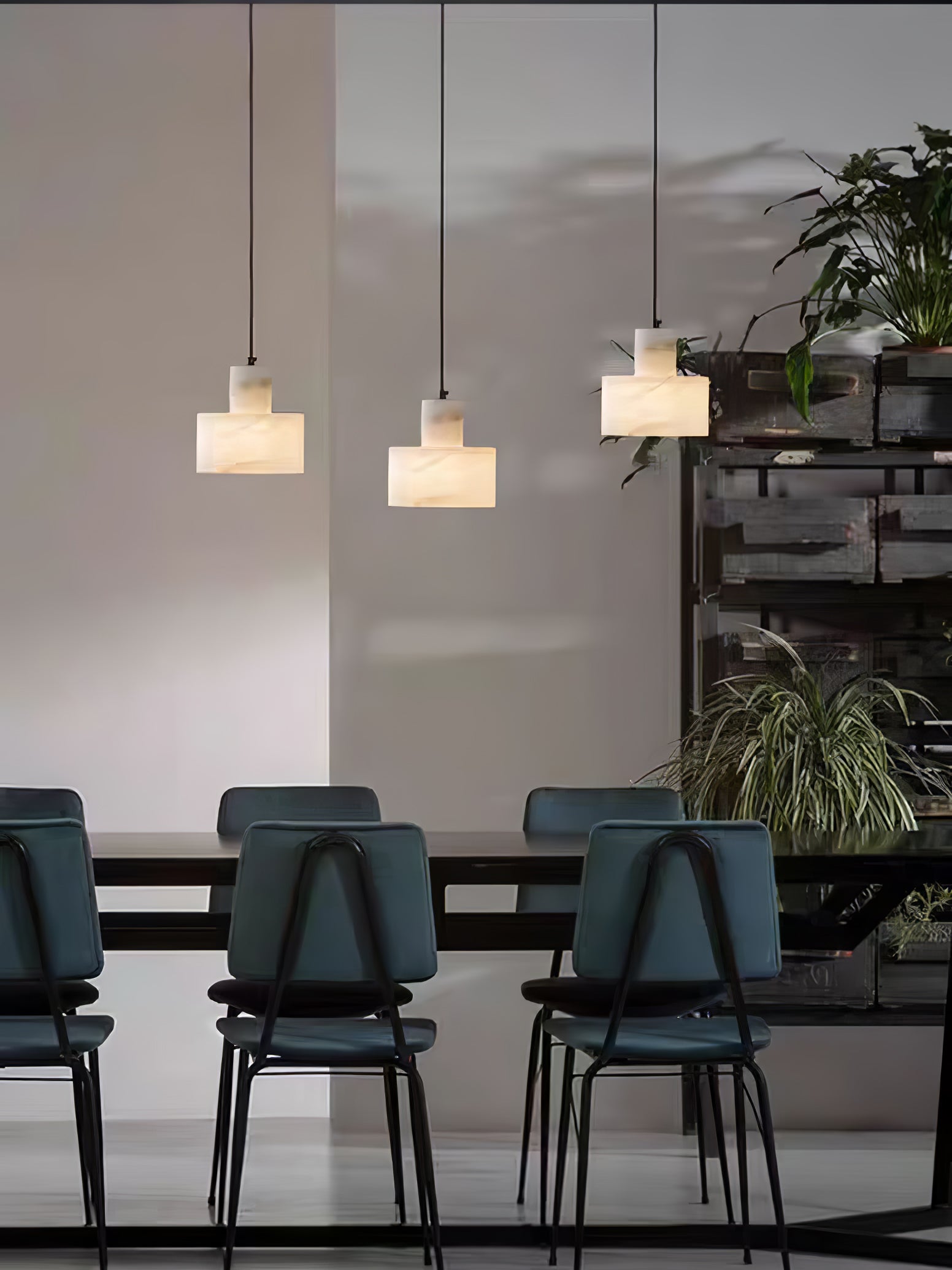 Alabaster  Suspension Double Cylindrique