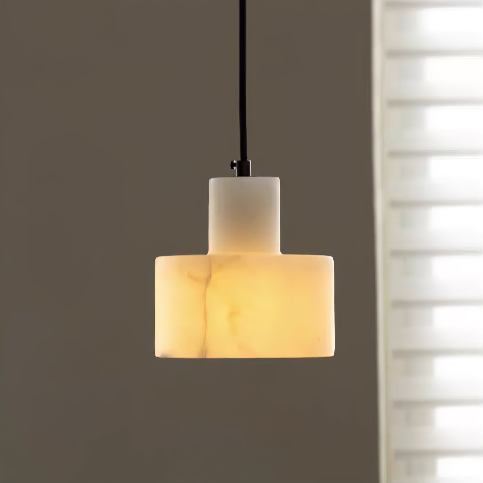 Alabaster  Suspension Double Cylindrique