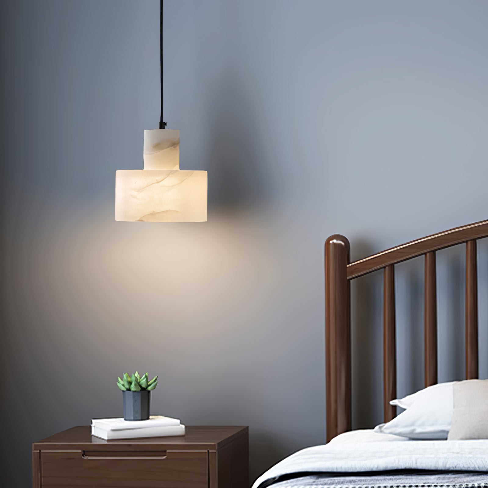 Alabaster  Suspension Double Cylindrique