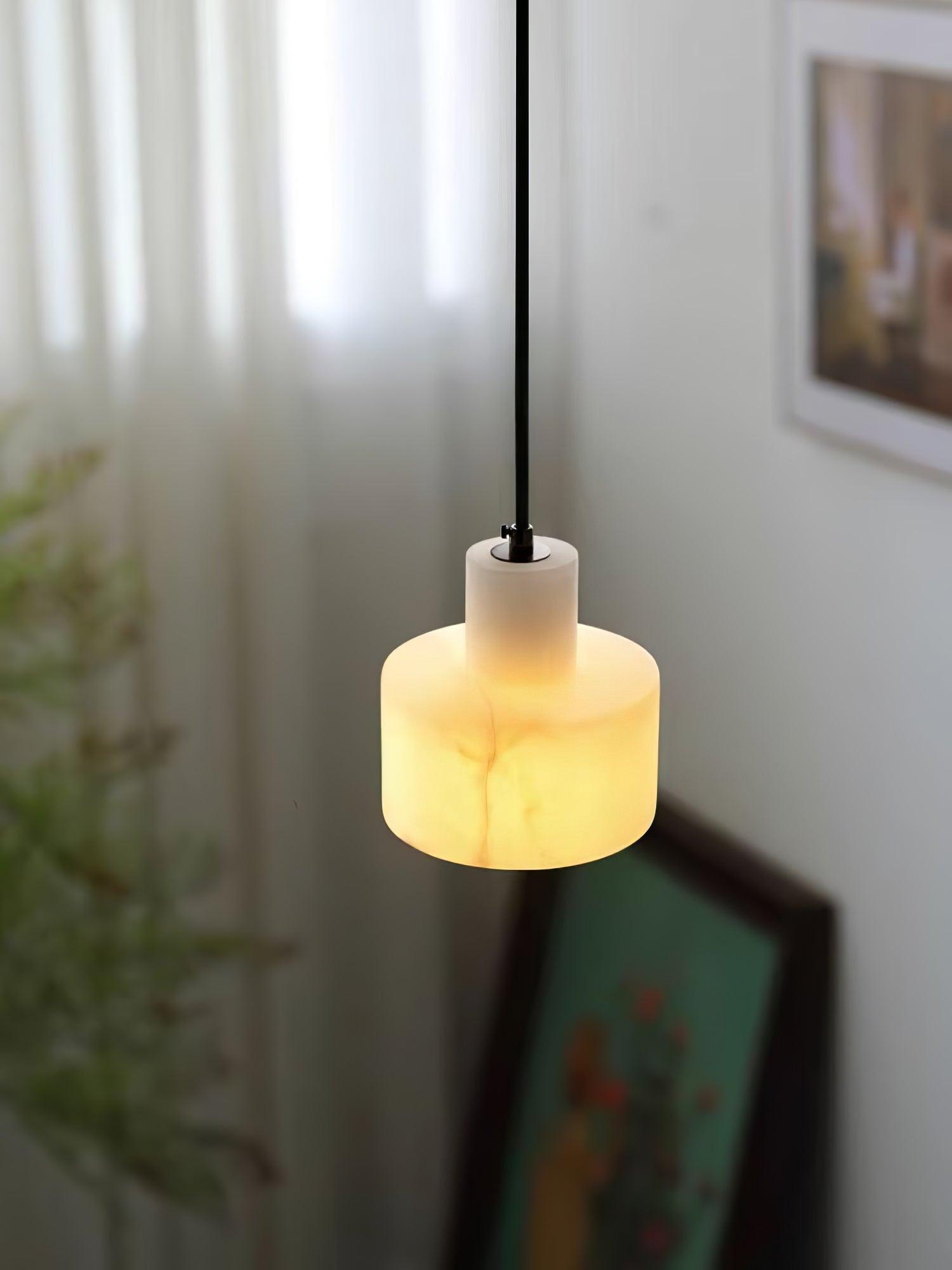 Alabaster  Suspension Double Cylindrique