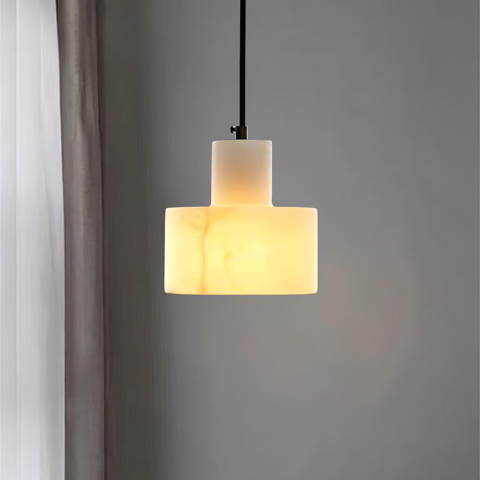 Alabaster  Suspension Double Cylindrique