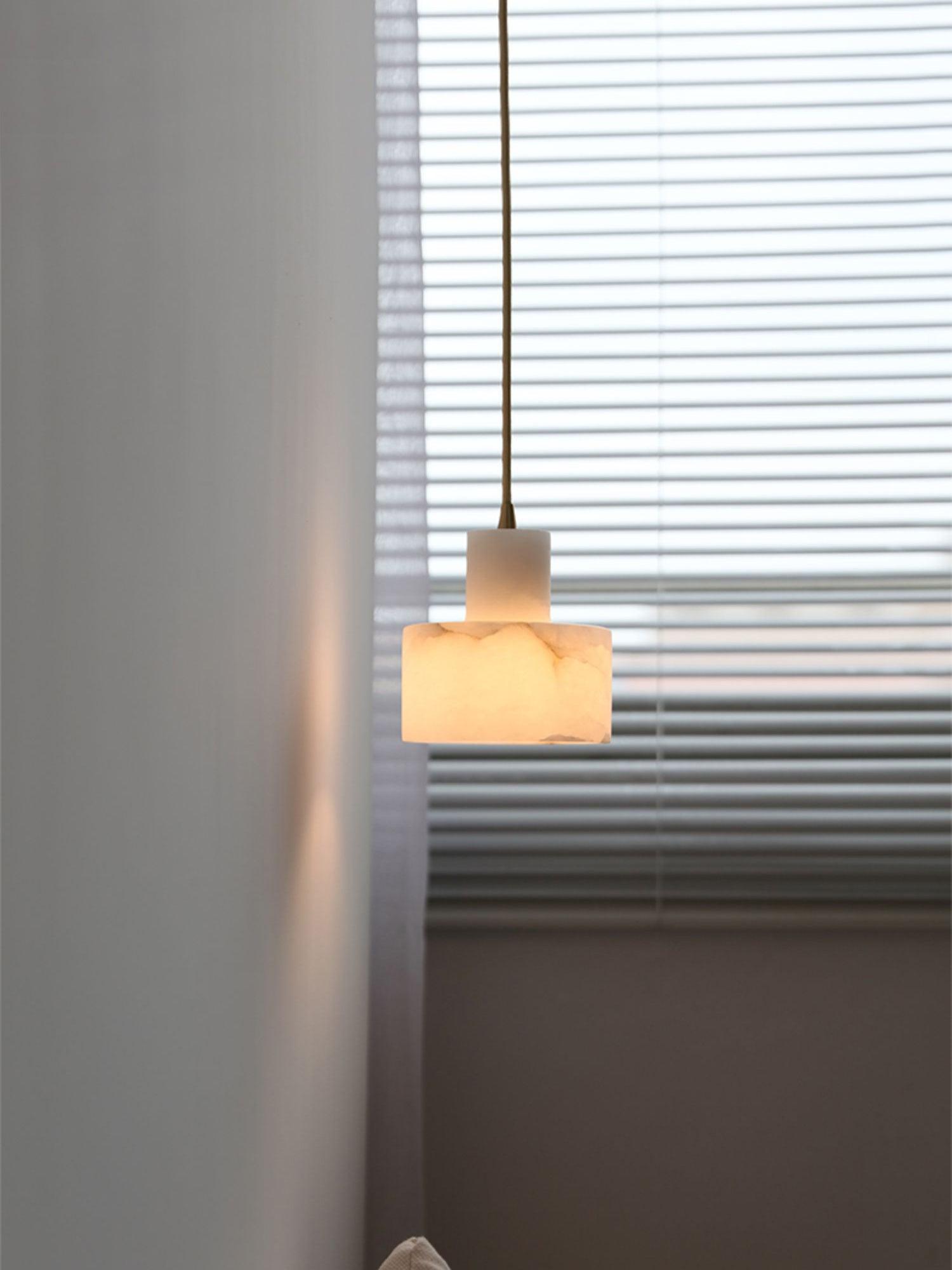 Alabaster  Suspension Double Cylindrique