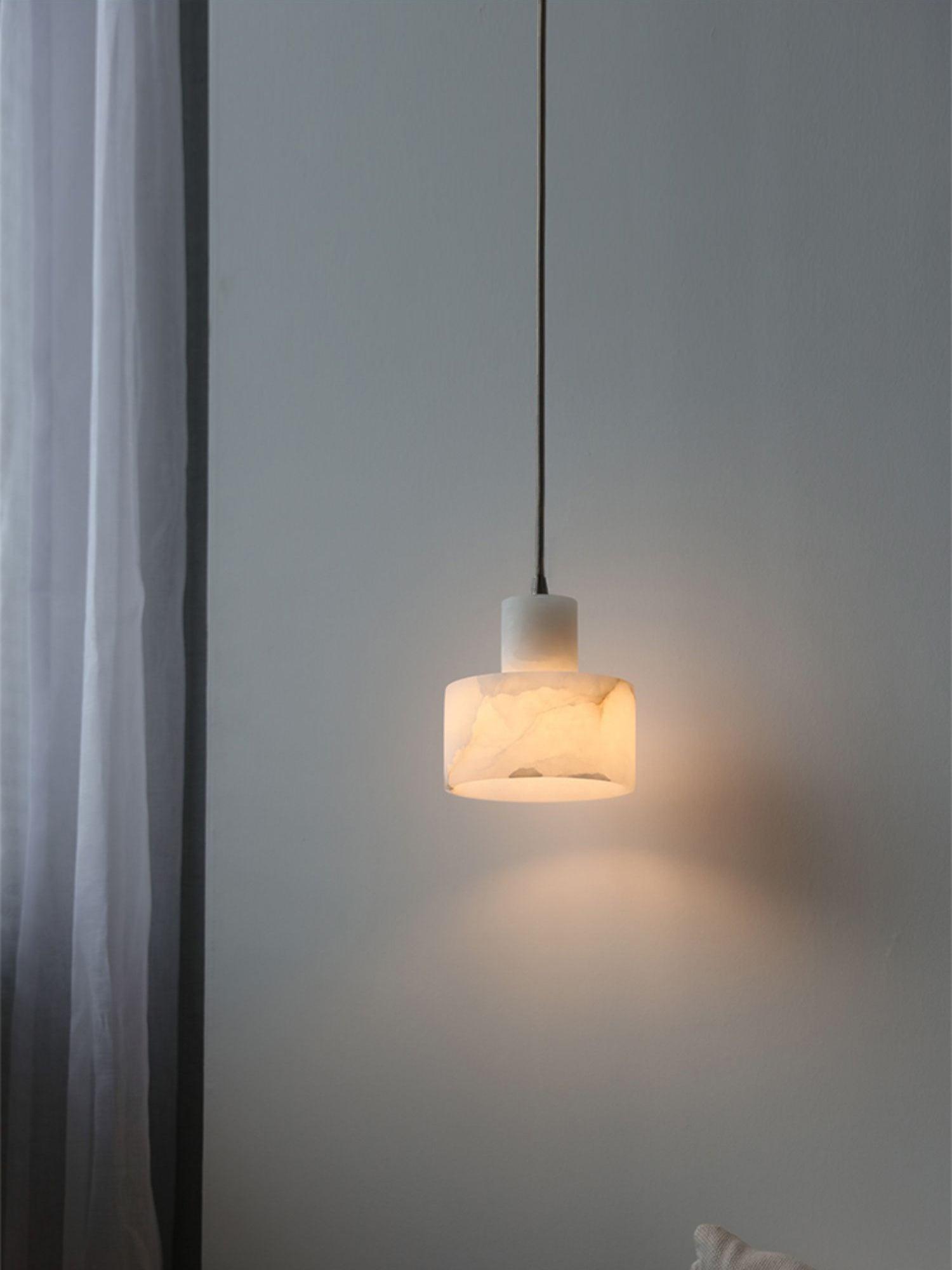 Alabaster  Suspension Double Cylindrique