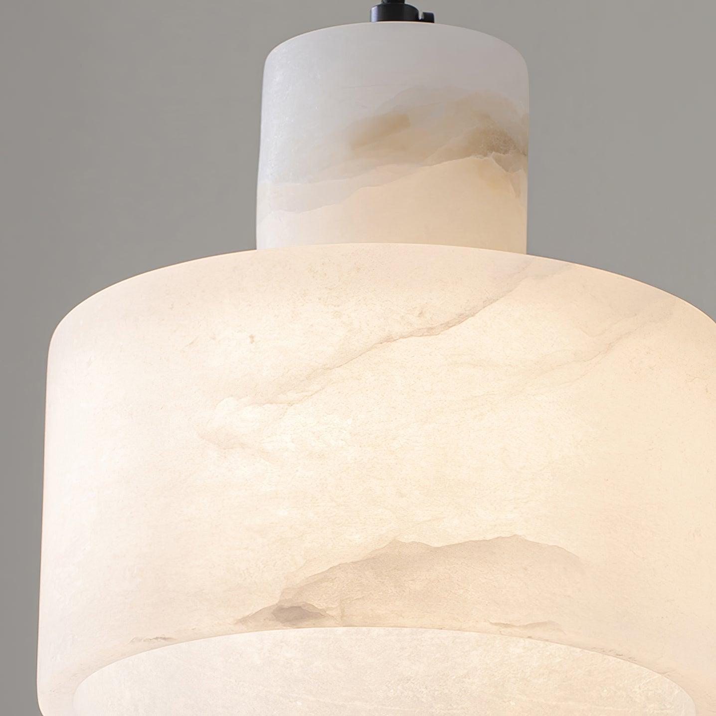 Alabaster  Suspension Double Cylindrique