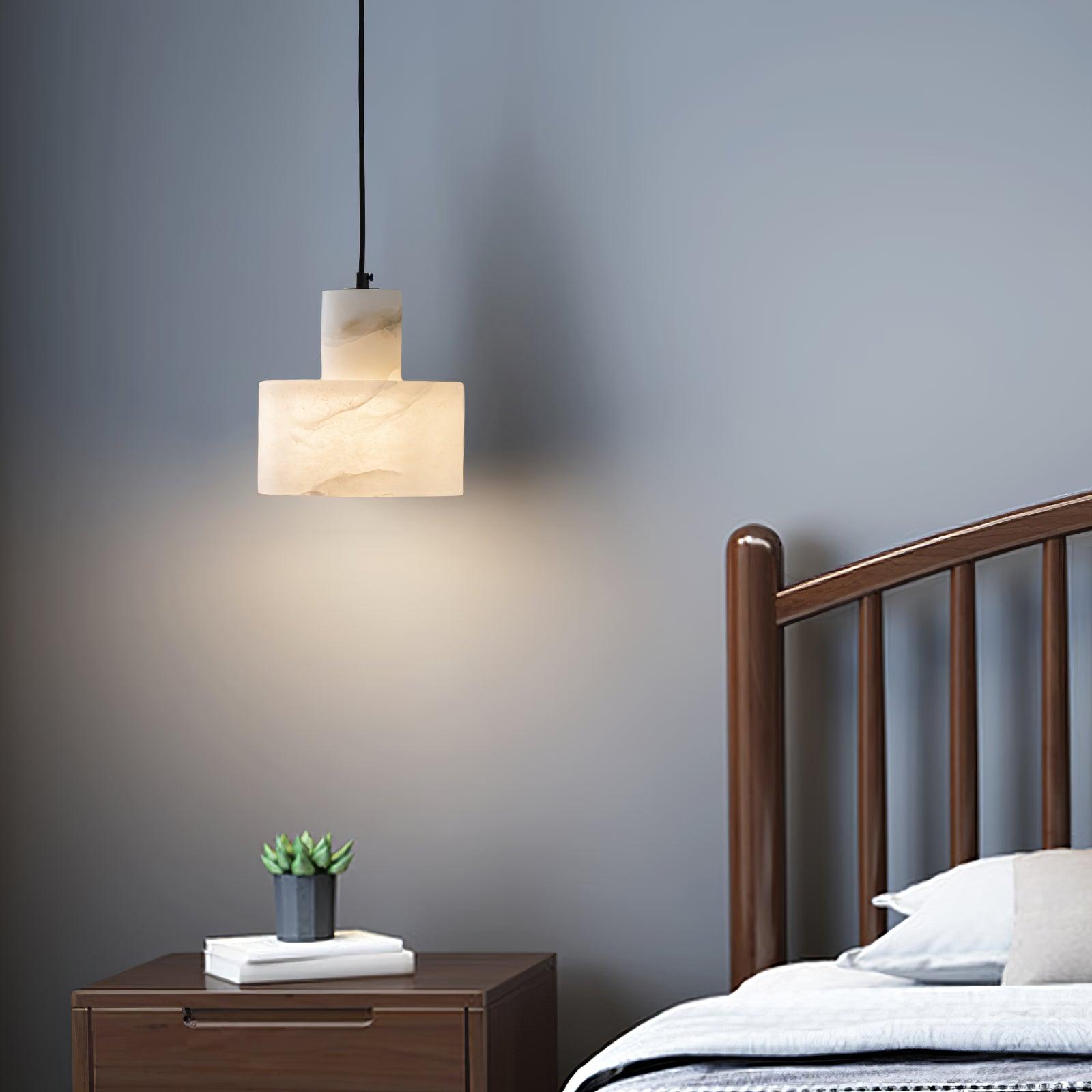 Alabaster  Suspension Double Cylindrique