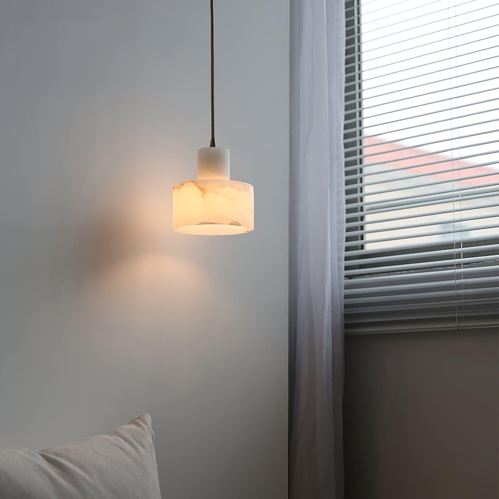 Alabaster  Suspension Double Cylindrique