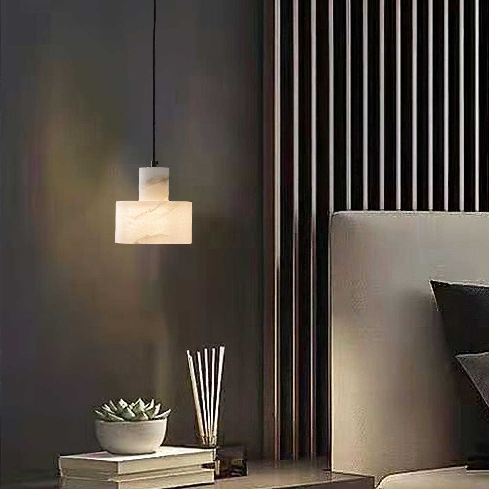 Alabaster  Suspension Double Cylindrique