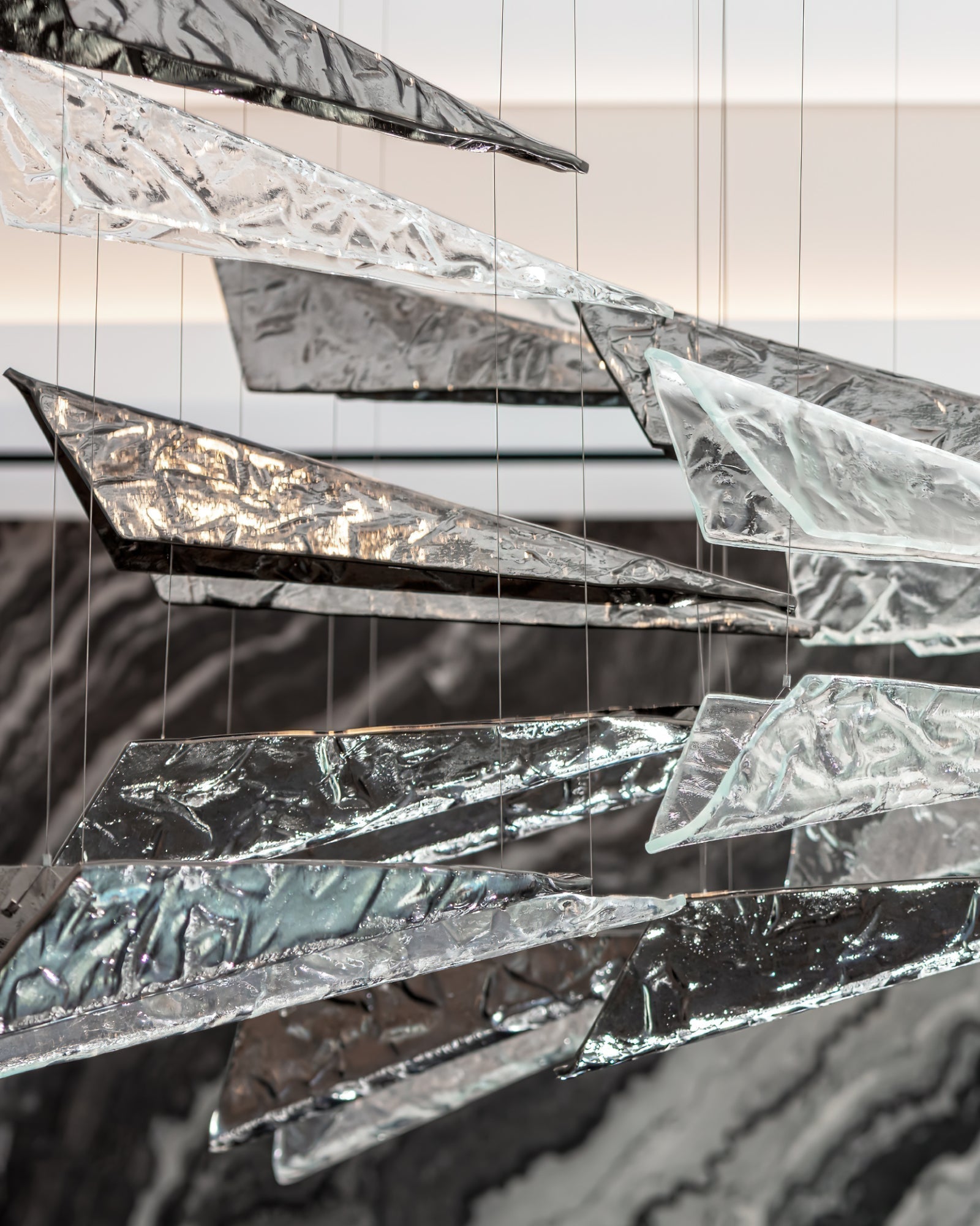 Nyvinia Verre Plume Forme Lustre