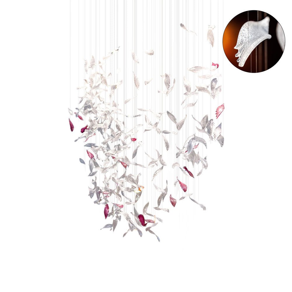 Zathaara Verre Plume Forme Lustre