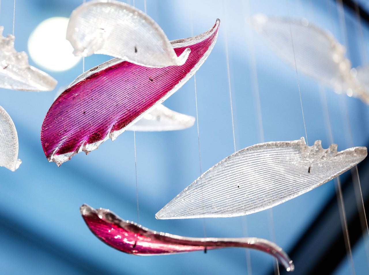 Zathaara Verre Plume Forme Lustre