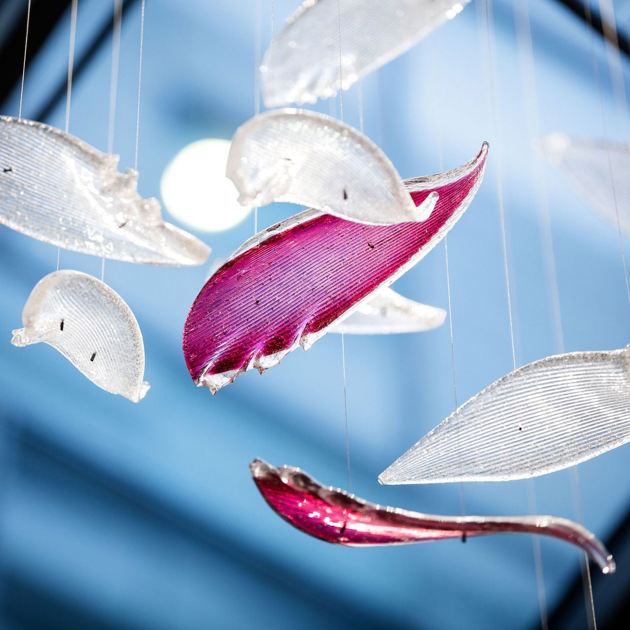 Zathaara Verre Plume Forme Lustre