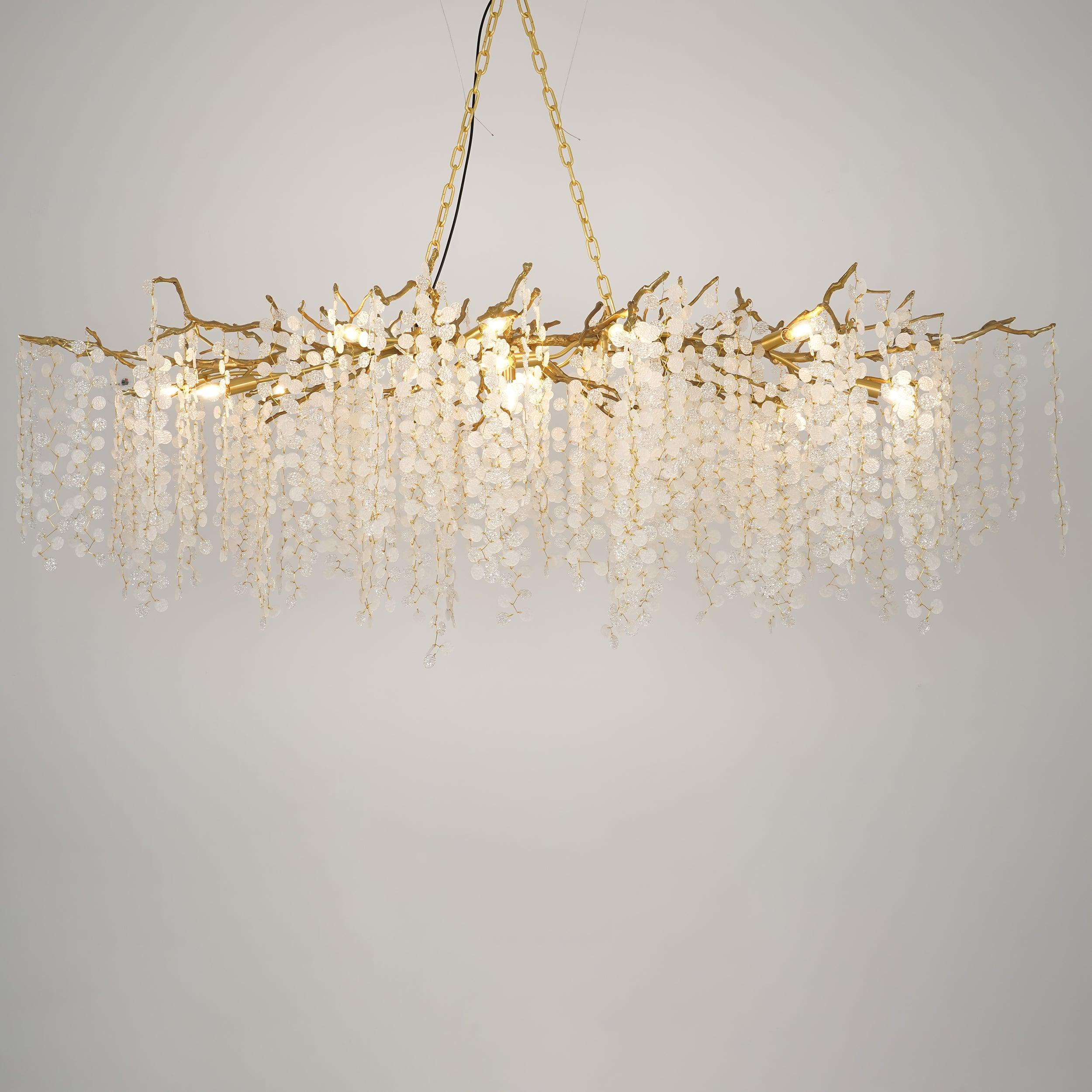 Lustra Suspension Lampe Goutte de Rosée en Cristal