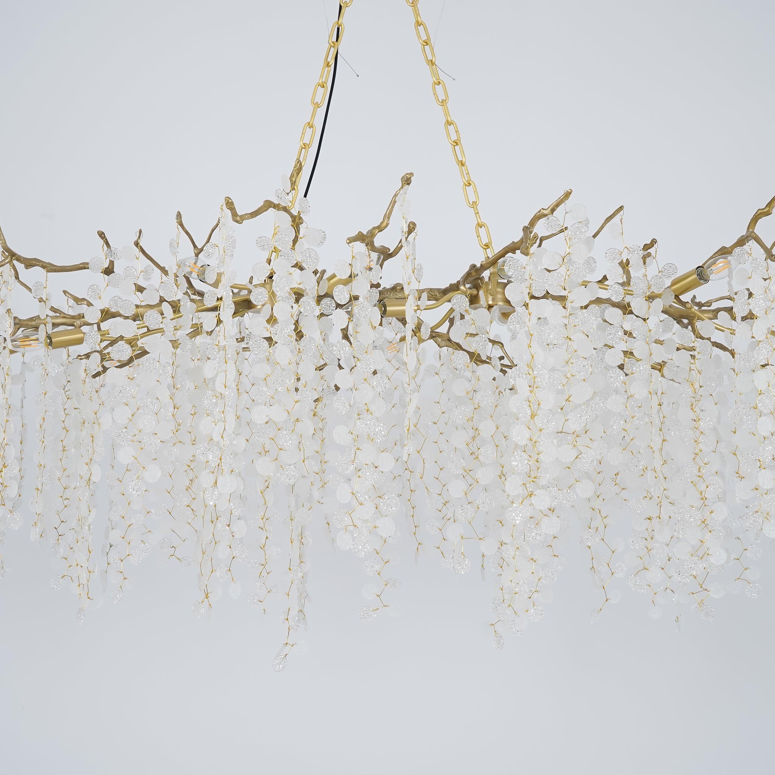 Lustra Suspension Lampe Goutte de Rosée en Cristal