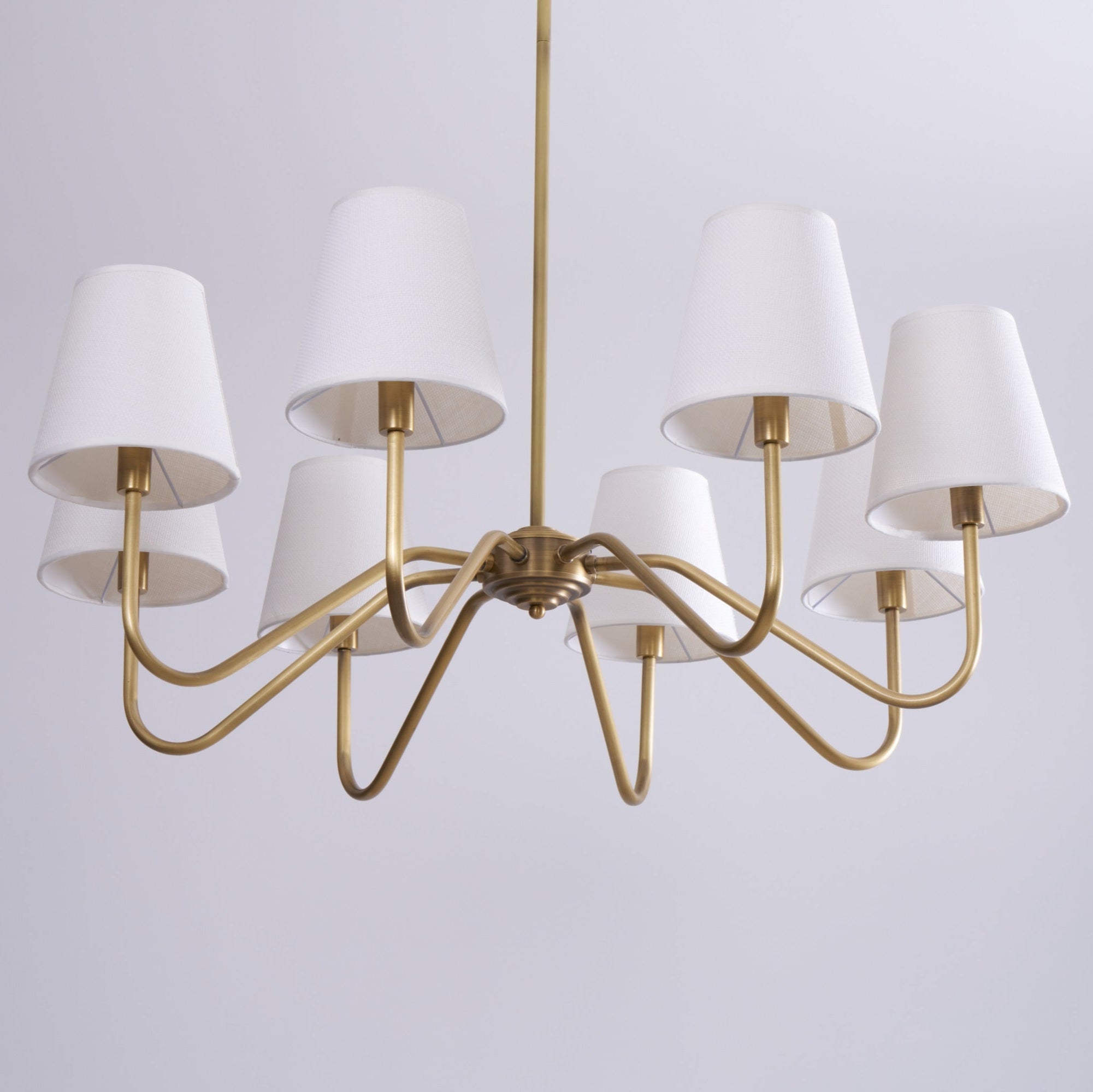 Viraean Lustre Industriel Vintage en Laiton et Tissu