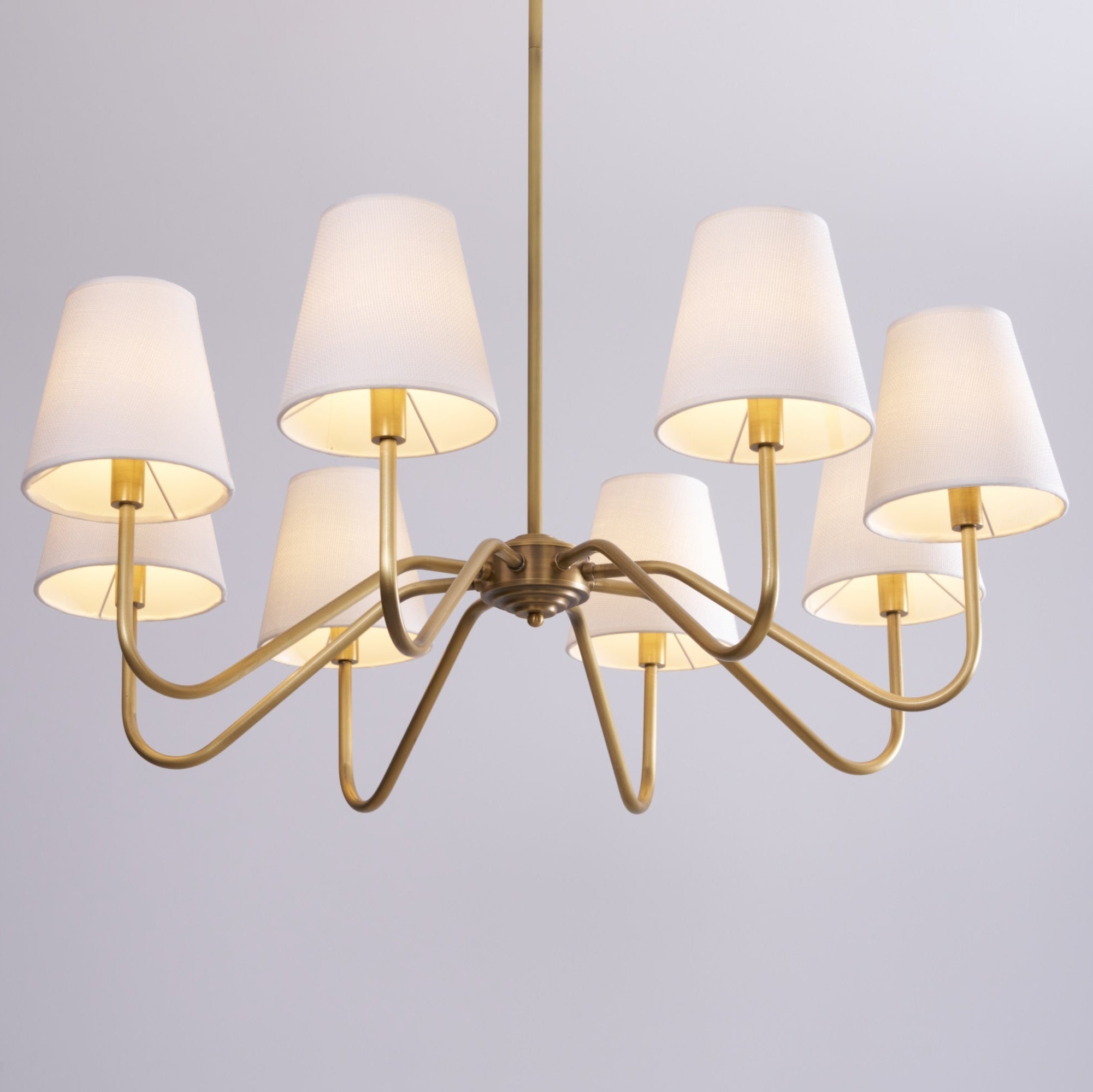 Viraean Lustre Industriel Vintage en Laiton et Tissu